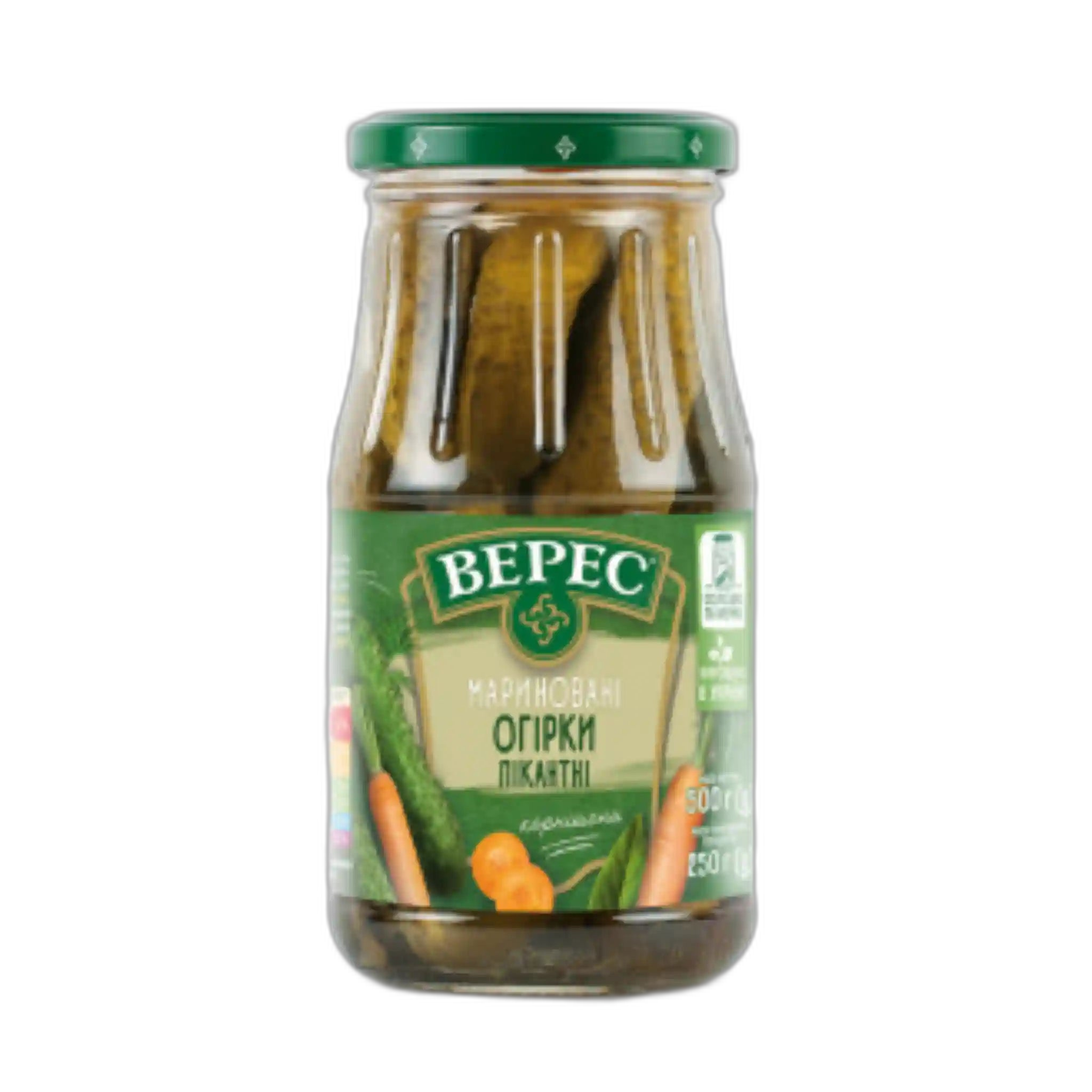 TM Veres Marinované kornišoni pikantní, 500g/12 ks
