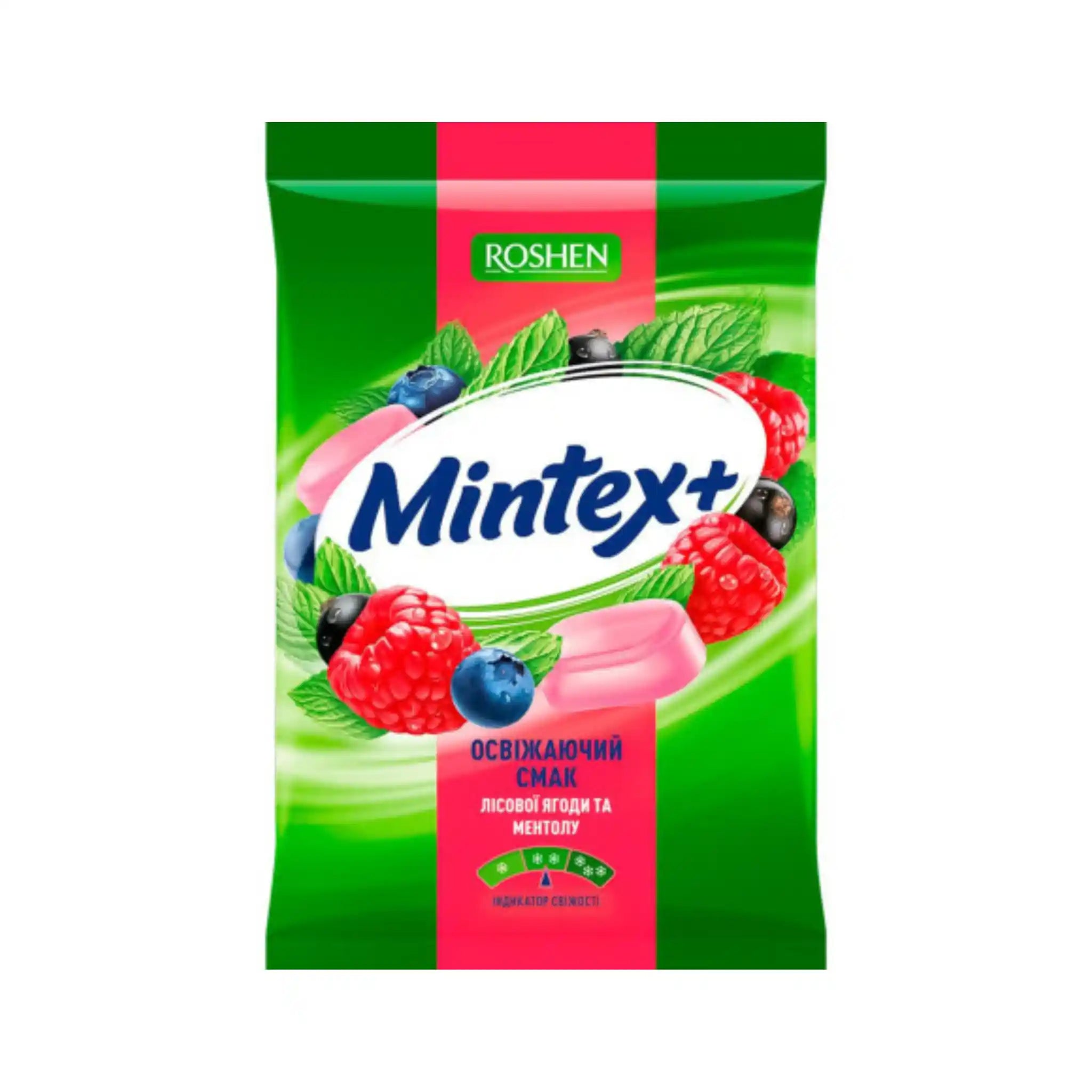 Roshen Bonbóny сucavé "Mintex + Berry",  140 g/15 ks