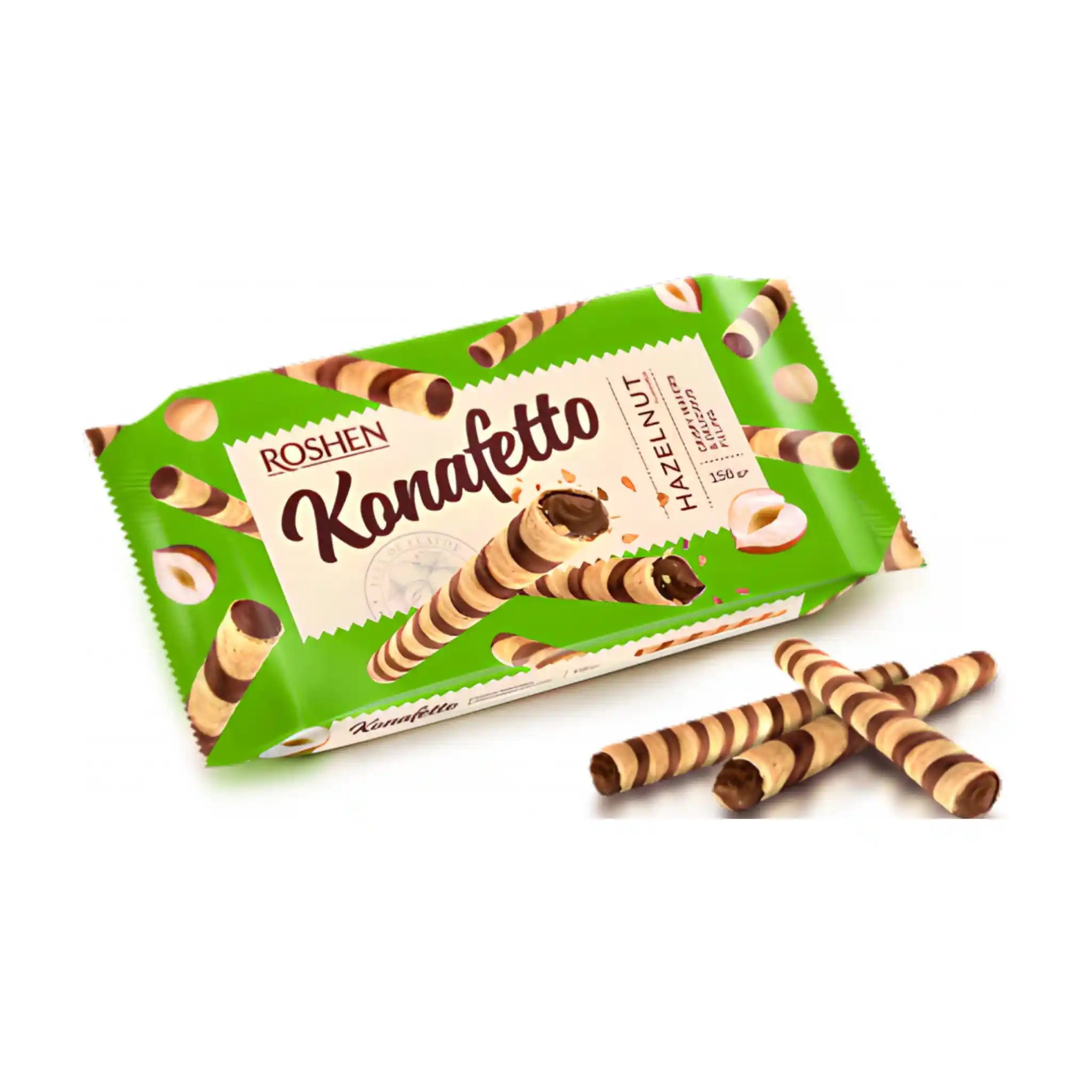Roshen Oplatké trubičky "Konafetto" ořechové, 140g/15 ks