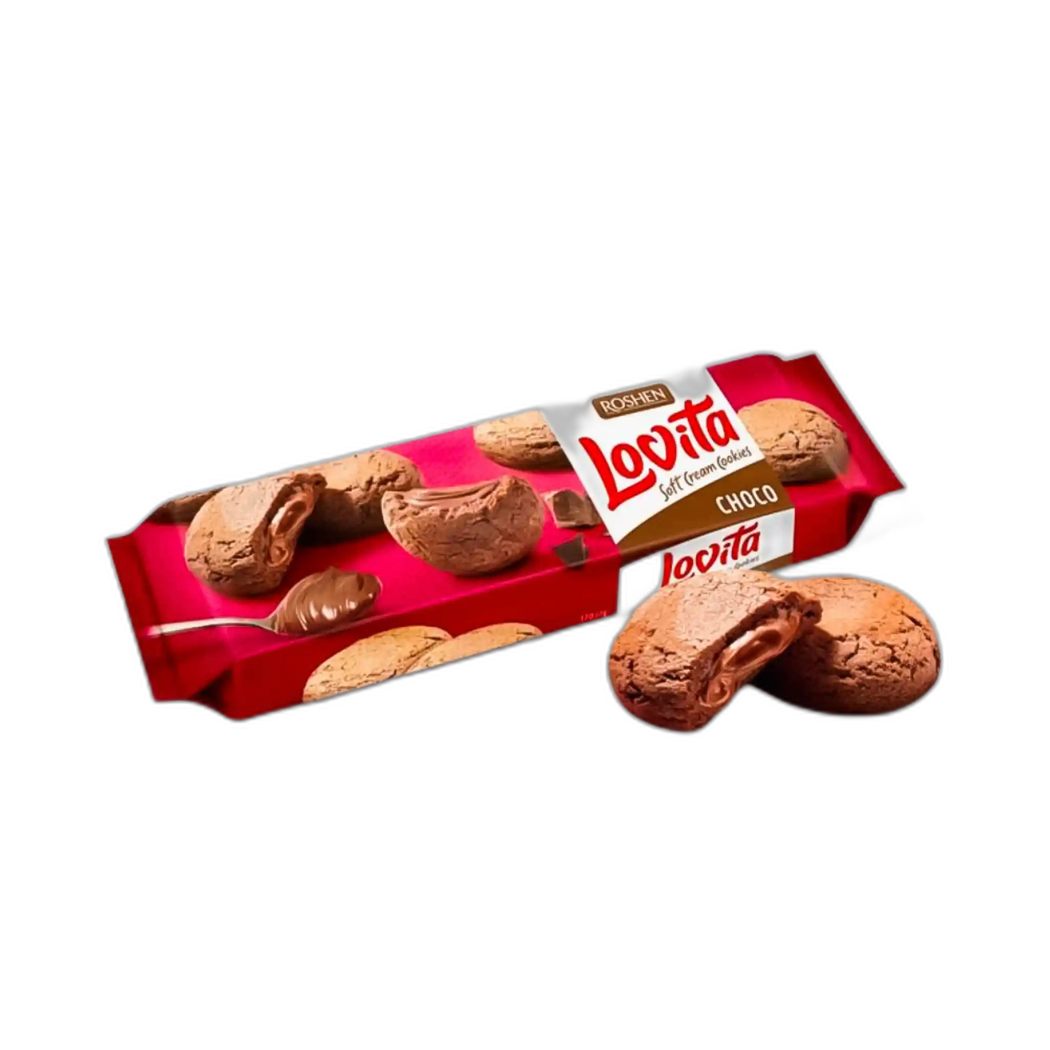 Roshen Sušenky "Lovita soft cream cookies" s čokoládovou náplní, 127g/18ks