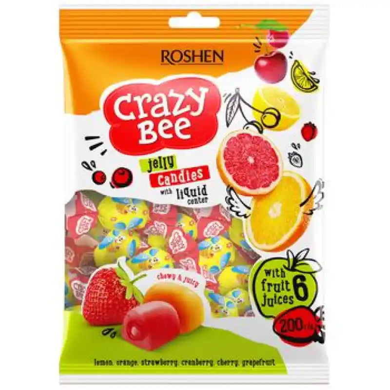 Roshen Želé bonbóny "Crazy Bee Frutty", 200g/12 ks
