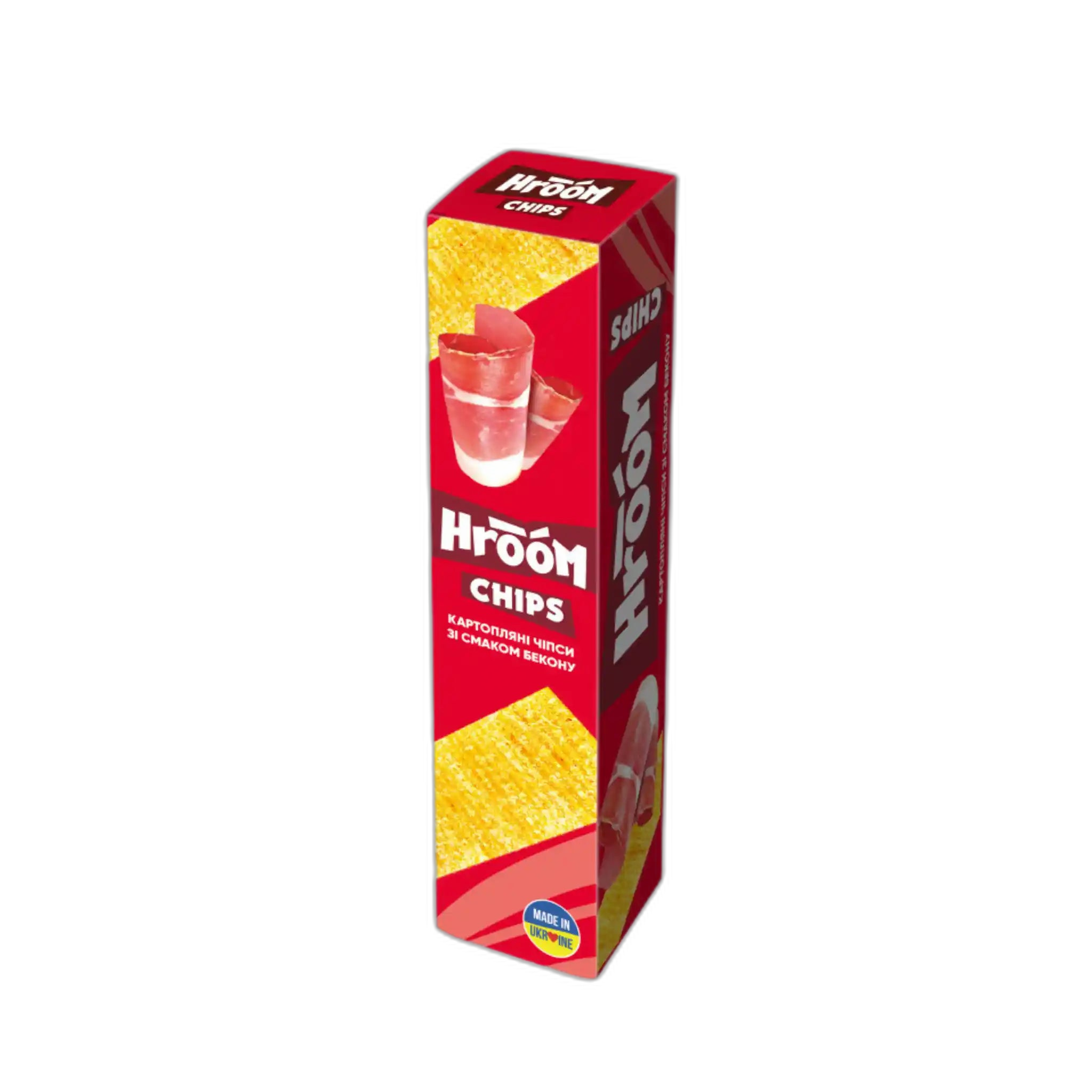 Flint Chipsy destičky "HROOM!" s příchutí slaniny (bekon), 50g /56 ks