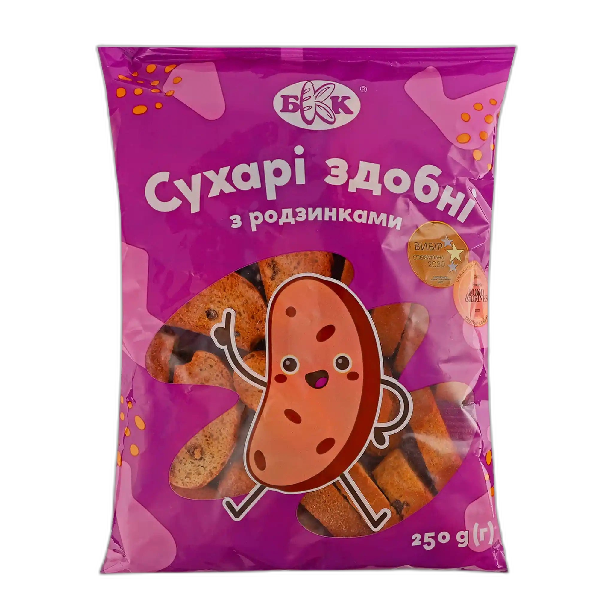 KBV Suchary s rozinkami, 250g /14ks