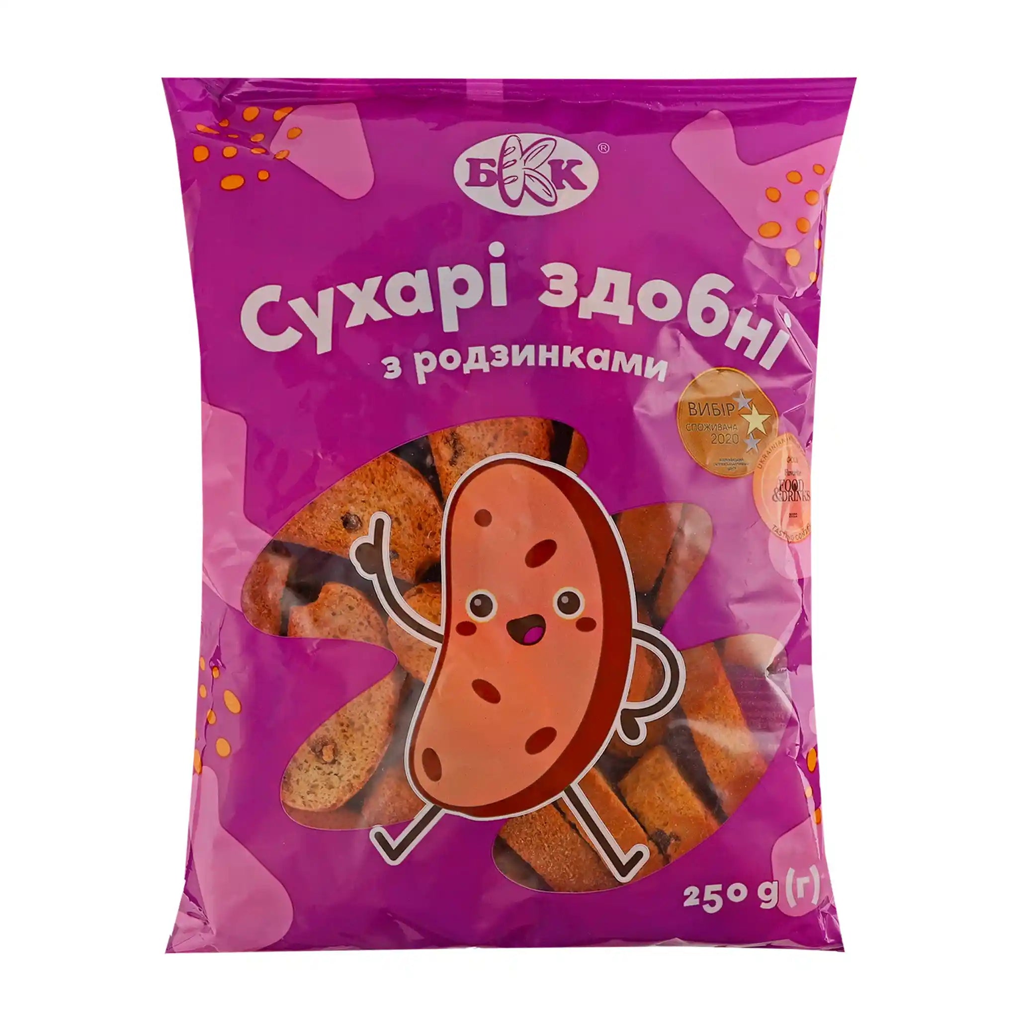 KBV Suchary s rozinkami, 250g /14ks