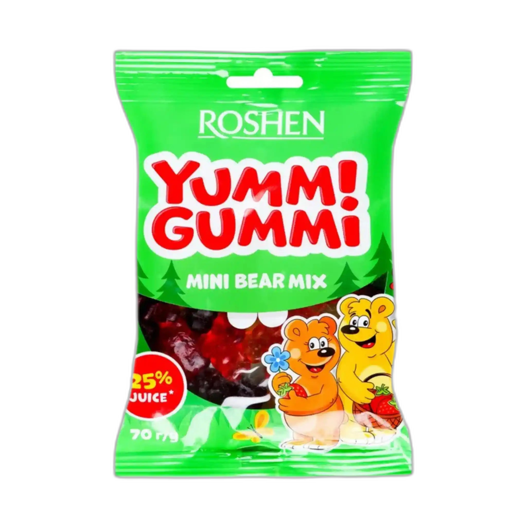 Roshen Želé bonbóny "Yummi Gummi Mini Bear Mix", 70g/22 ks