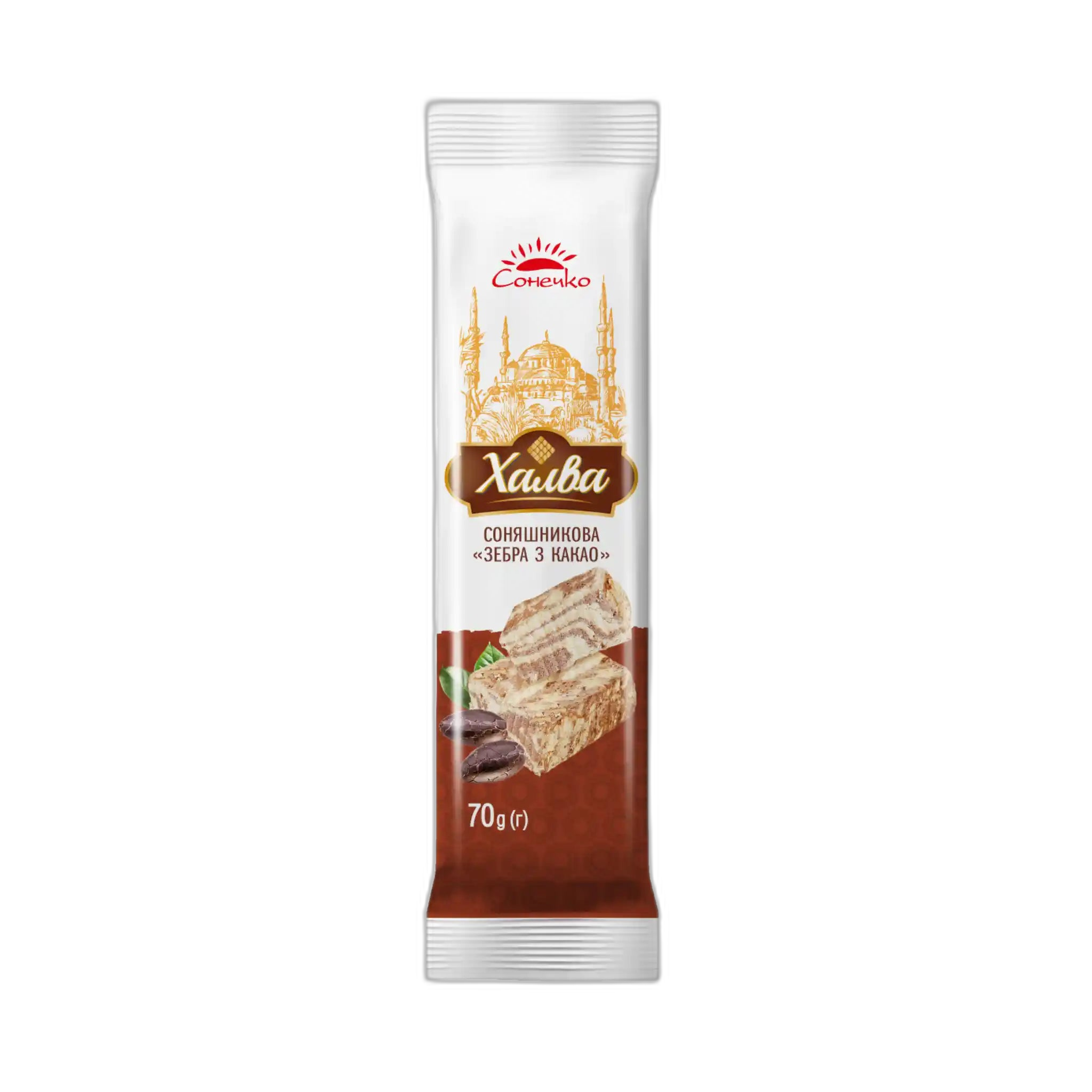 ES Norsu Halva slunečnicová "Zebra s kakaem", show box, 70 g/25 ks