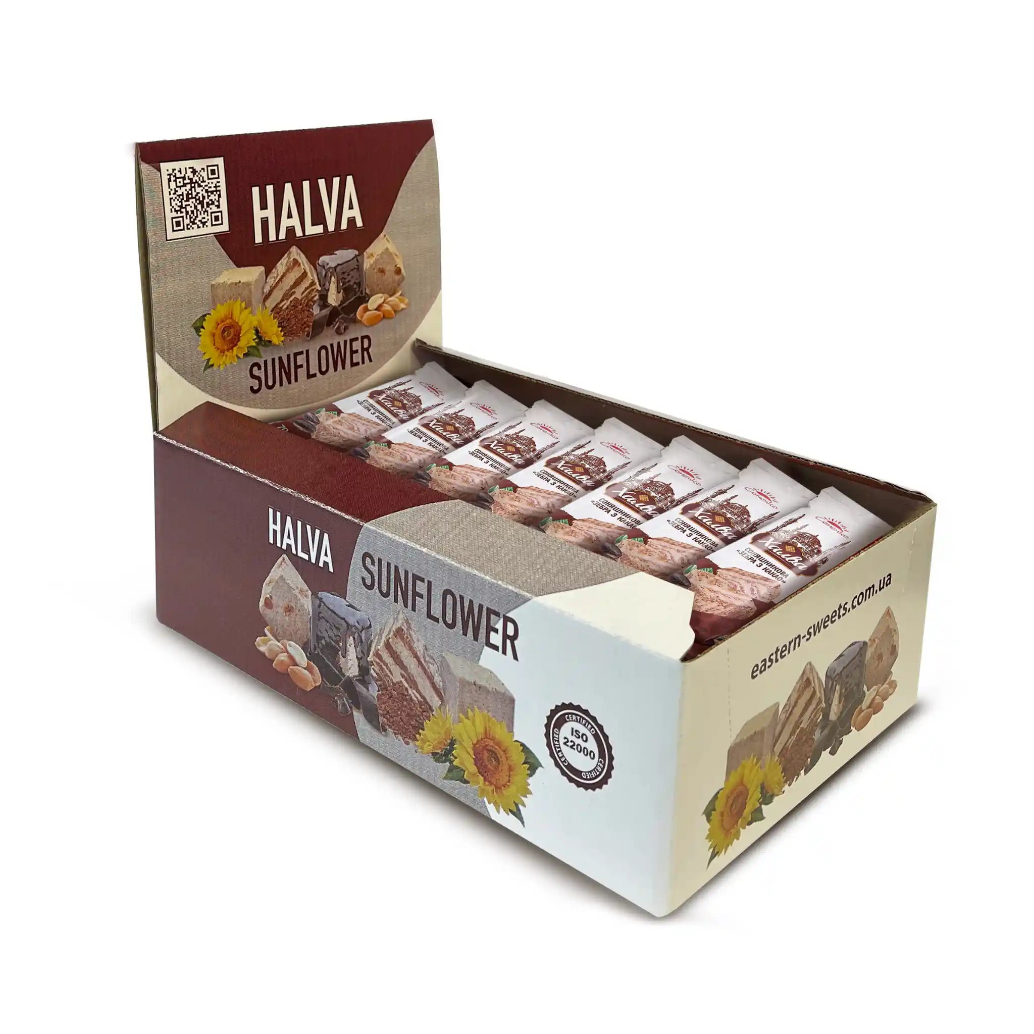 ES Norsu Halva slunečnicová "Zebra s kakaem", show box, 70 g/25 ks