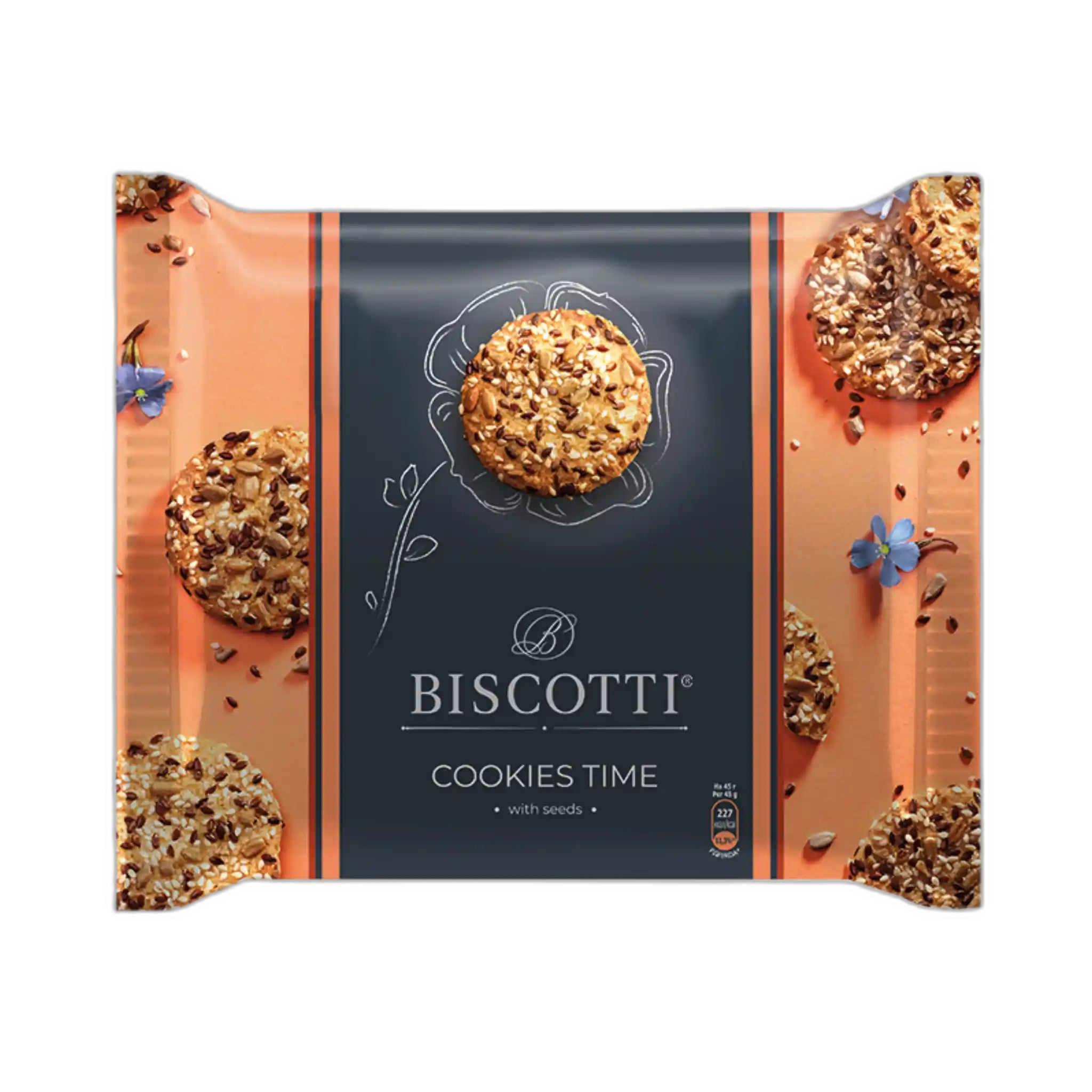 Biscotti Cookies time Sušenky z křehkého testa se seminky, 180g/ 10 ks