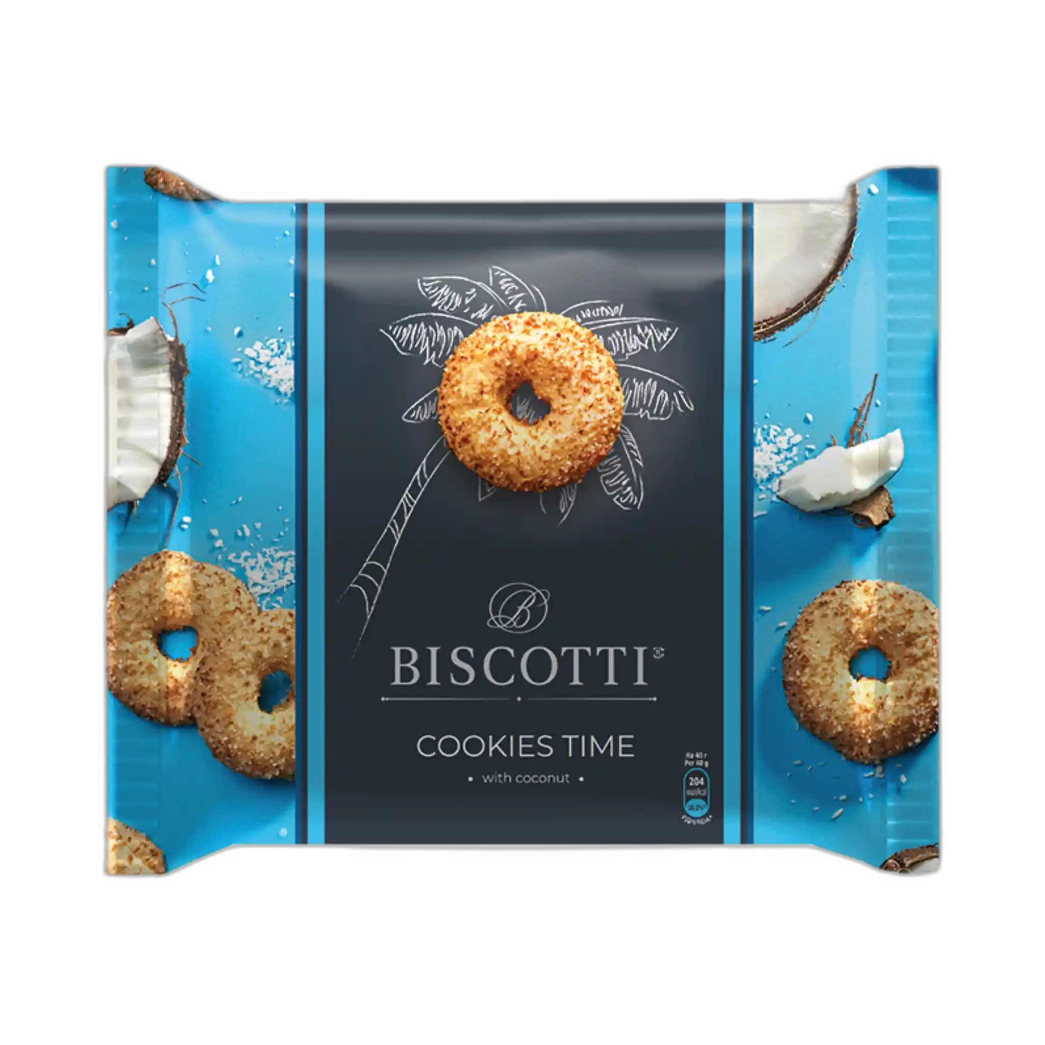 Biscotti Cookies time Sušenky z křehkého testa s kokosem, 160g/ 10 ks