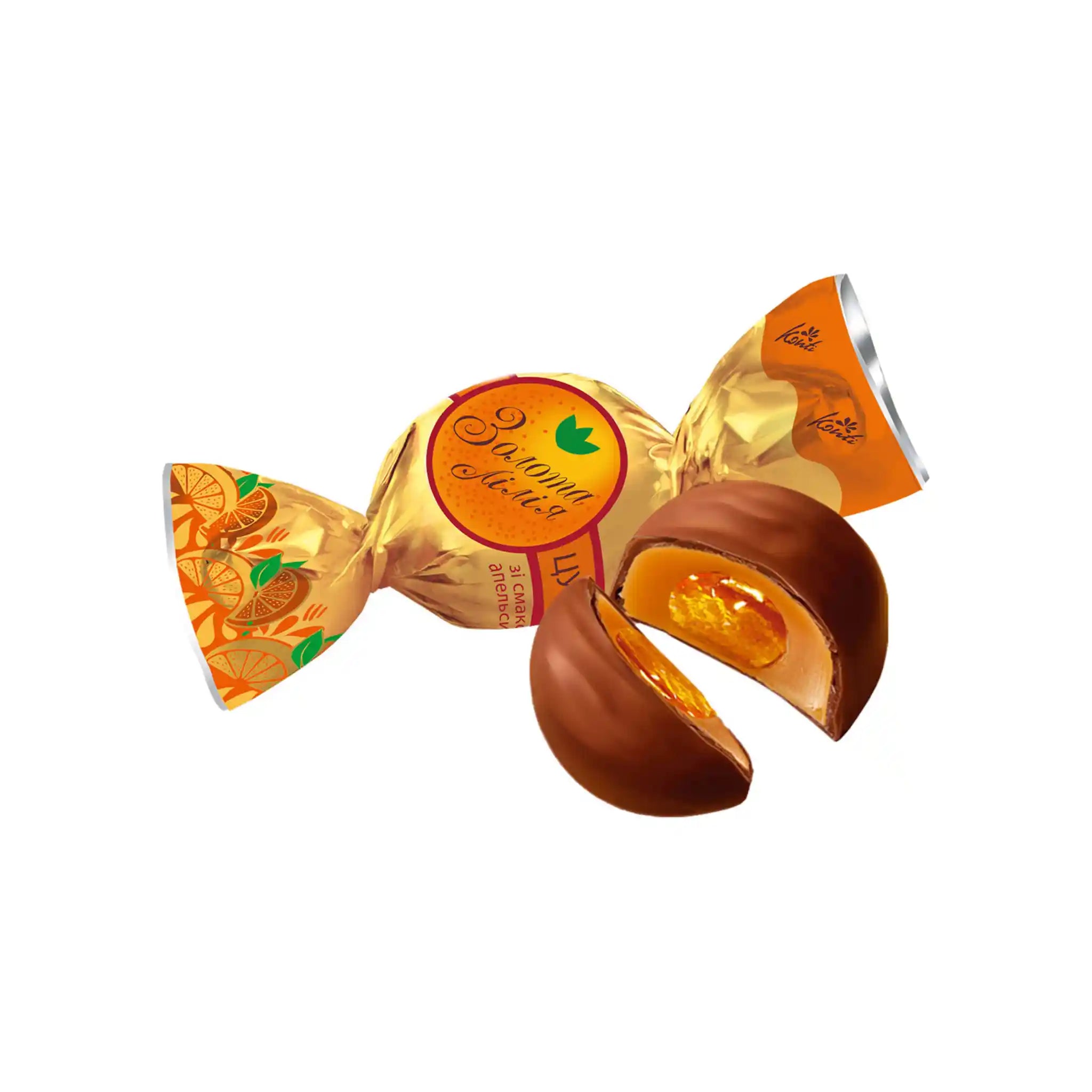 Konti "Golden Lily" bonbony karamelové s příchutí pomeranče, 1kg/7ks