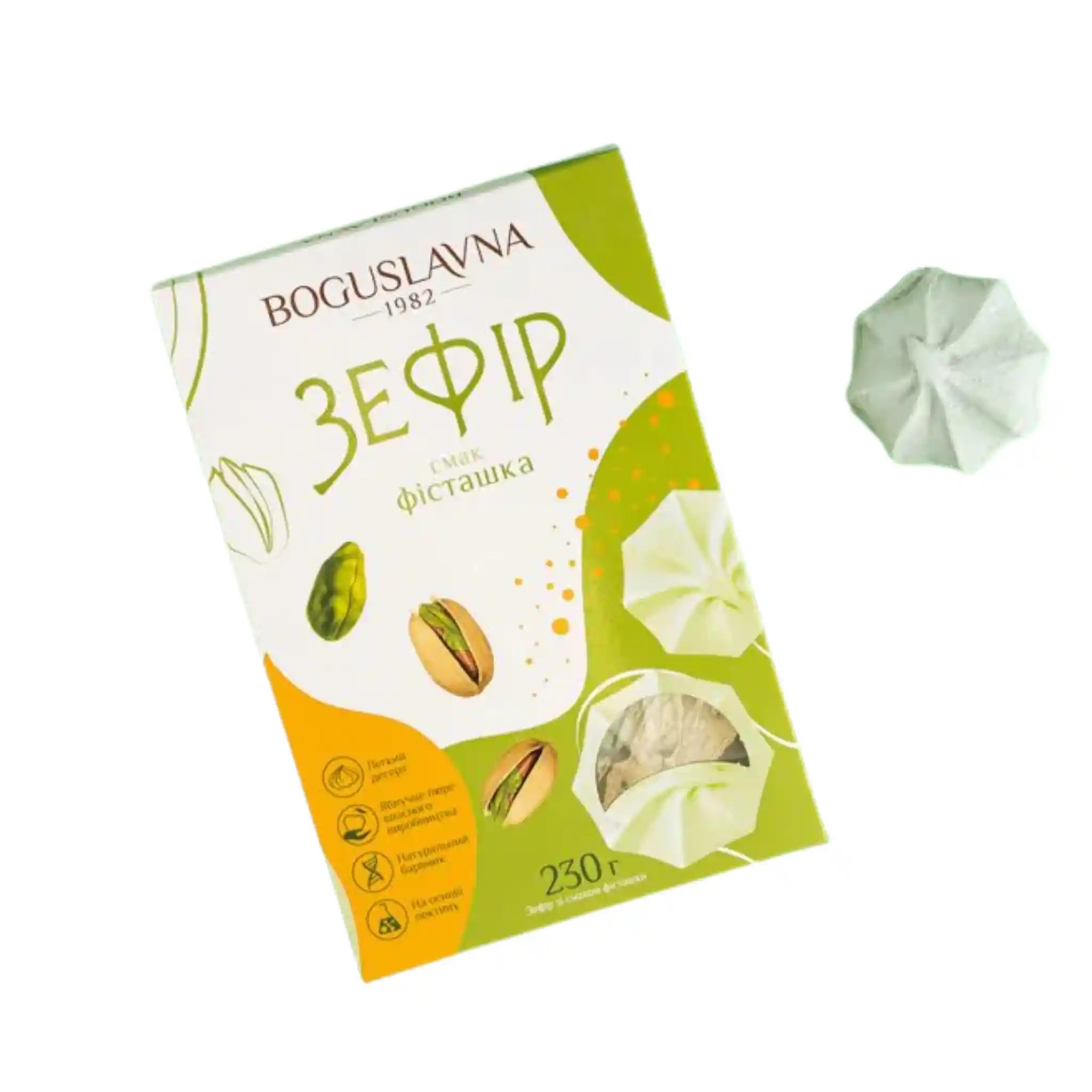 Boguslavna Zefír s příchutí pistácie, 230 g/8ks