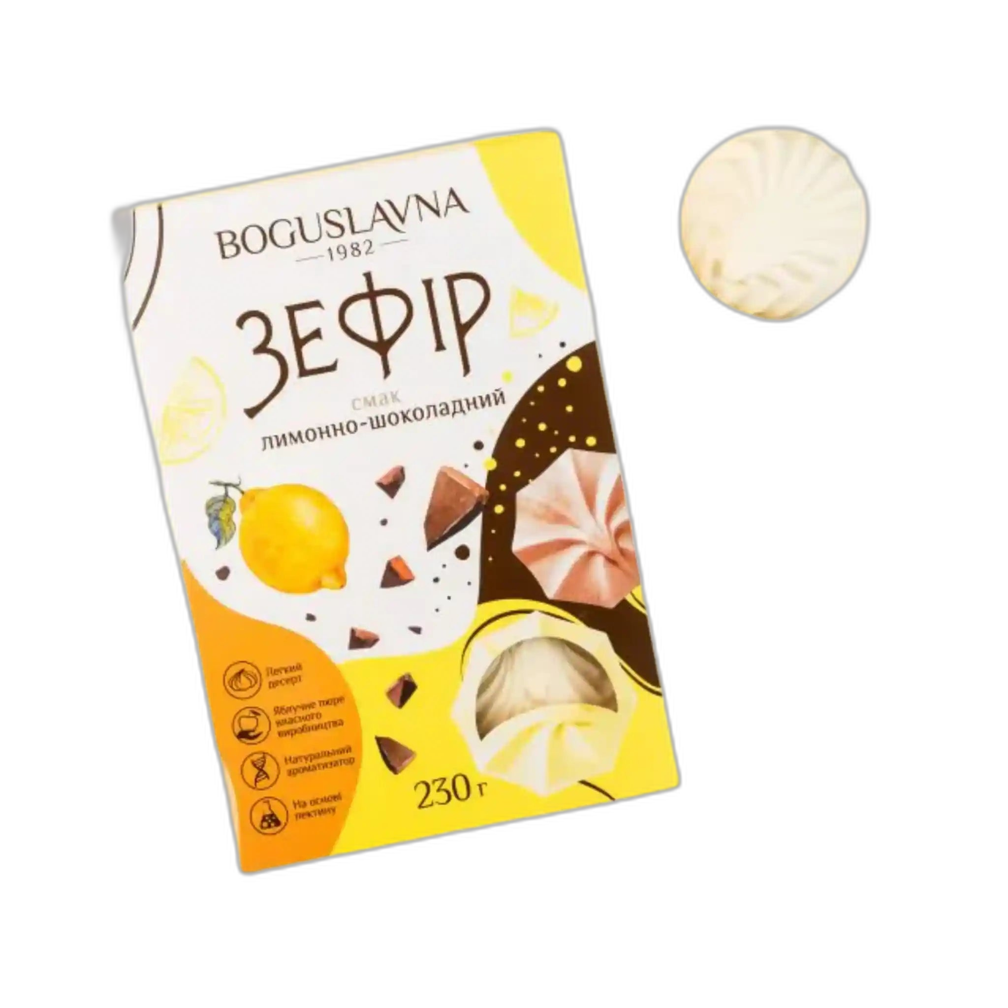 Boguslavna Zefír s příchutí citronu a čokolády, 230 g/8ks