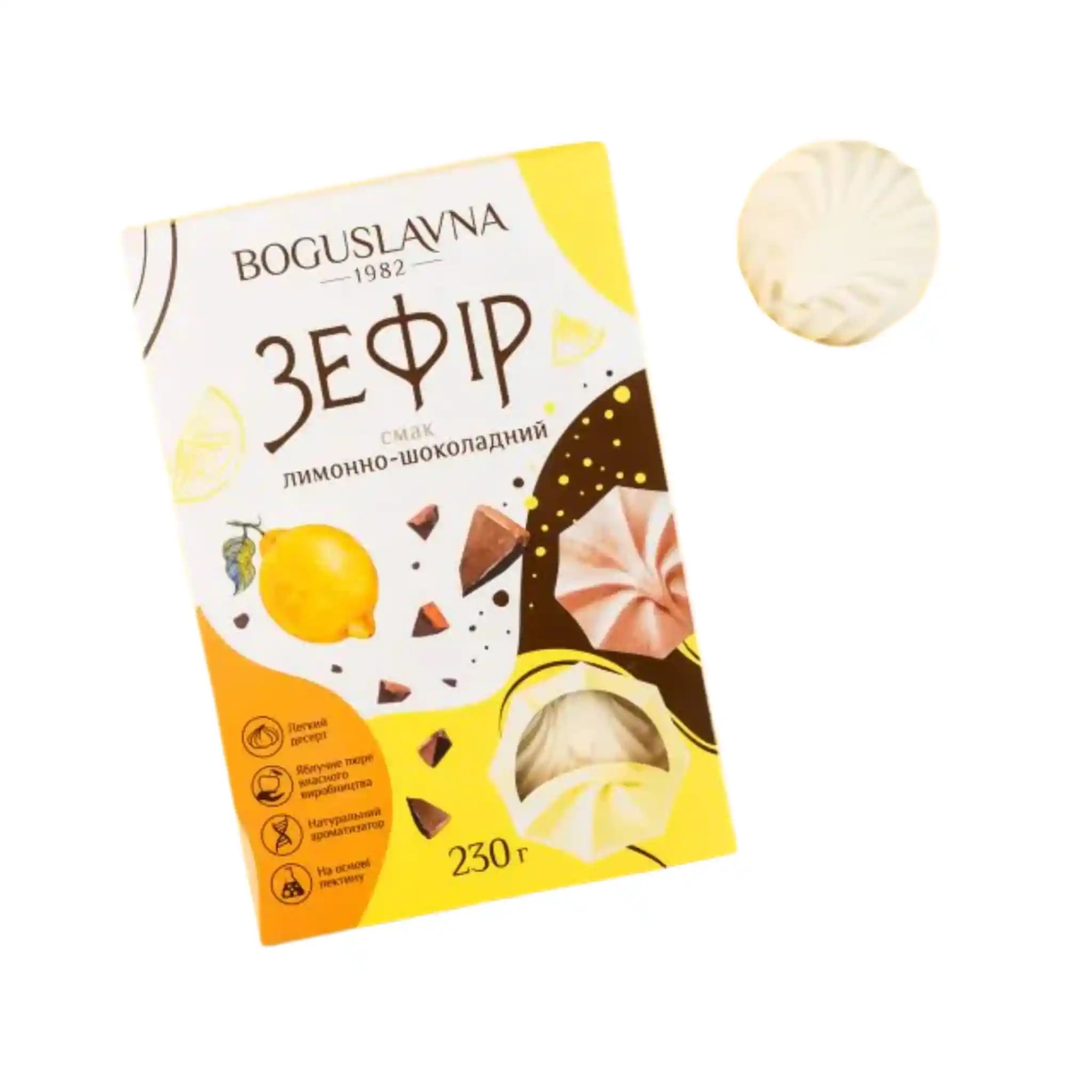 Boguslavna Zefír s příchutí citronu a čokolády, 230 g/8ks