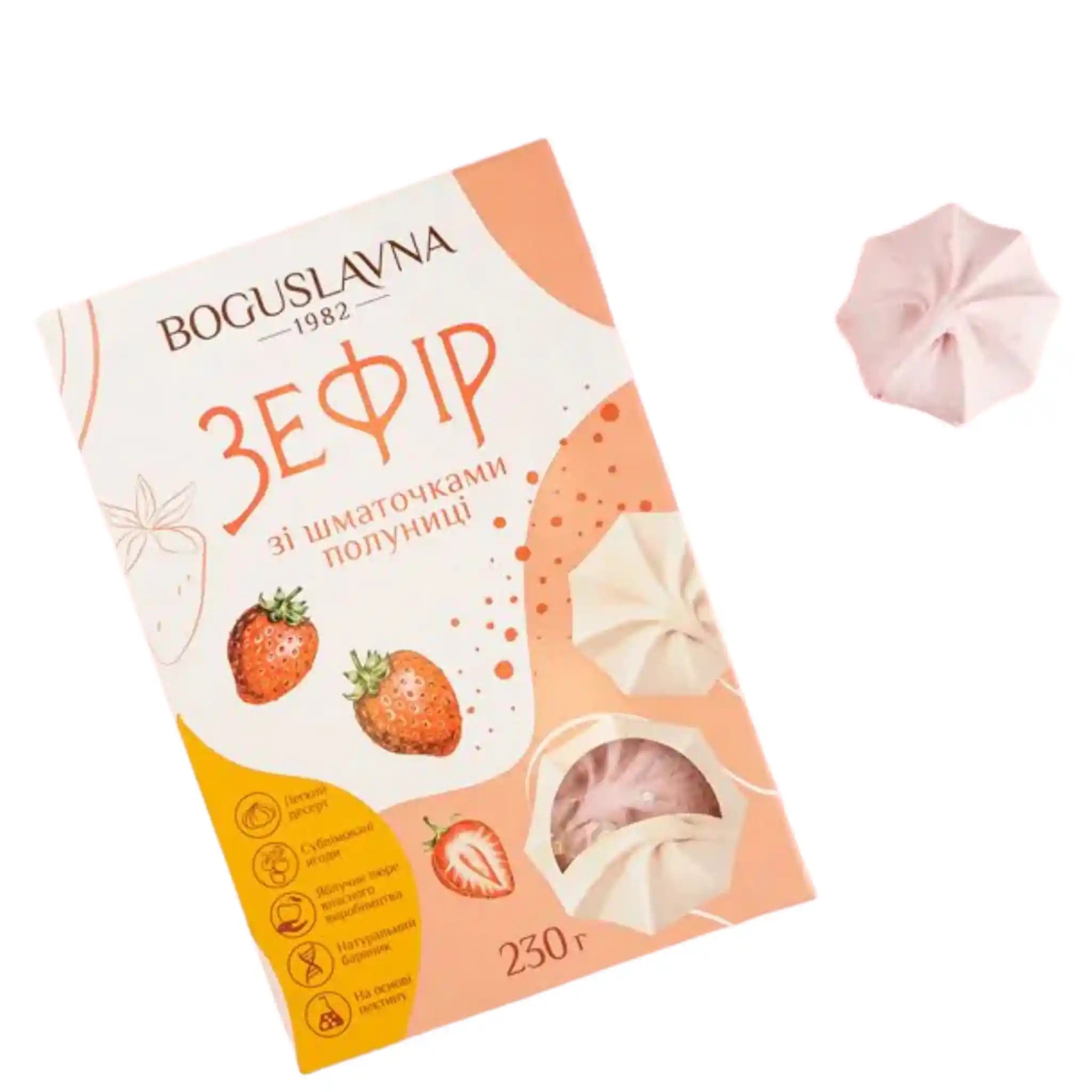 Boguslavna Zefír s kousky jahod, 230 g/8ks