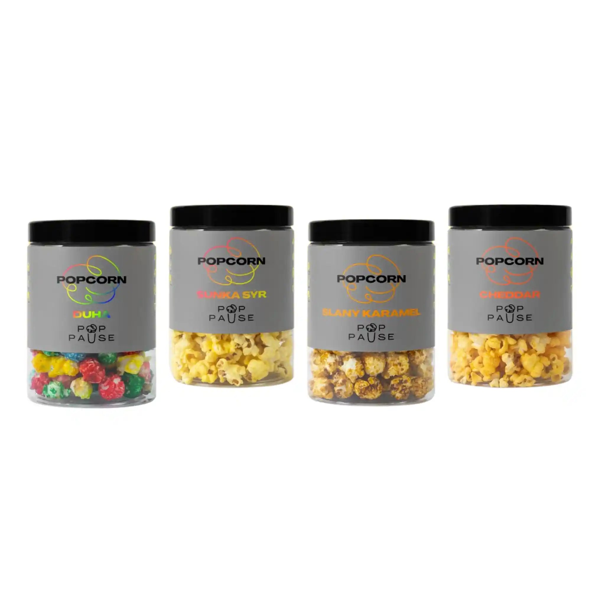 Popcorn sladko-slaný MIX (duha, šunka&sýr, slaný karamel, cheddar), 100gr/4kus