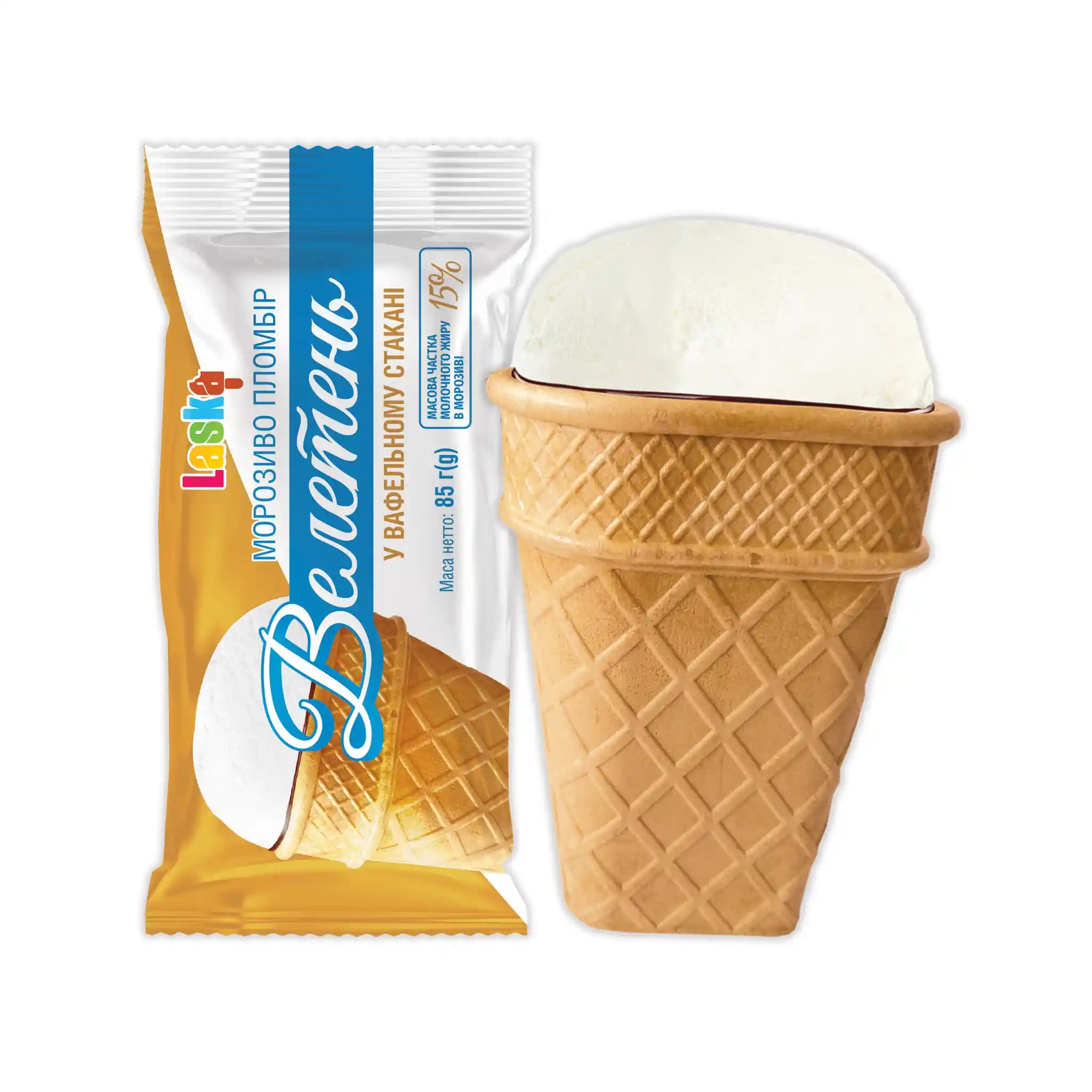 Laska Zmrzlina "Giant" , v kornoutku 85g/30ks