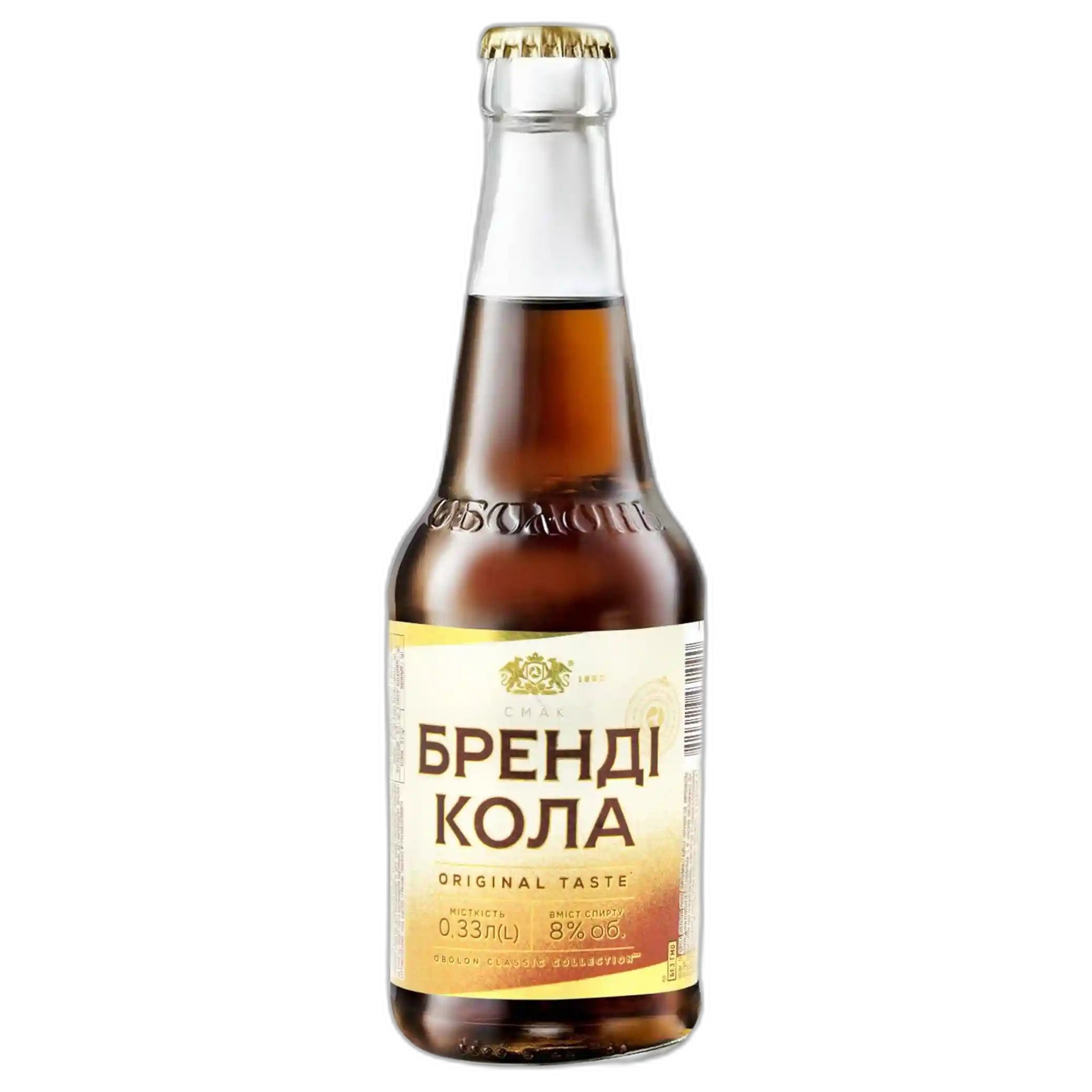 Obolon "Taste Brandy Cola", alc.8%, sklo, 0,33 L/12ks