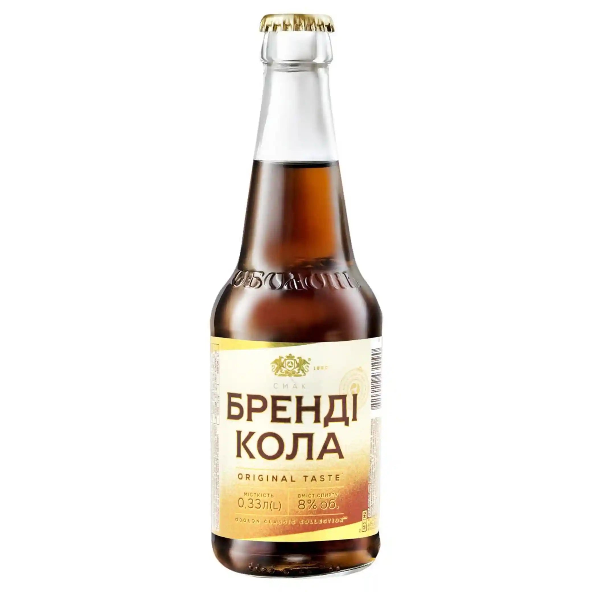 Obolon  "Taste Brandy Cola", alc.8%, sklo, 0,33 L/12ks
