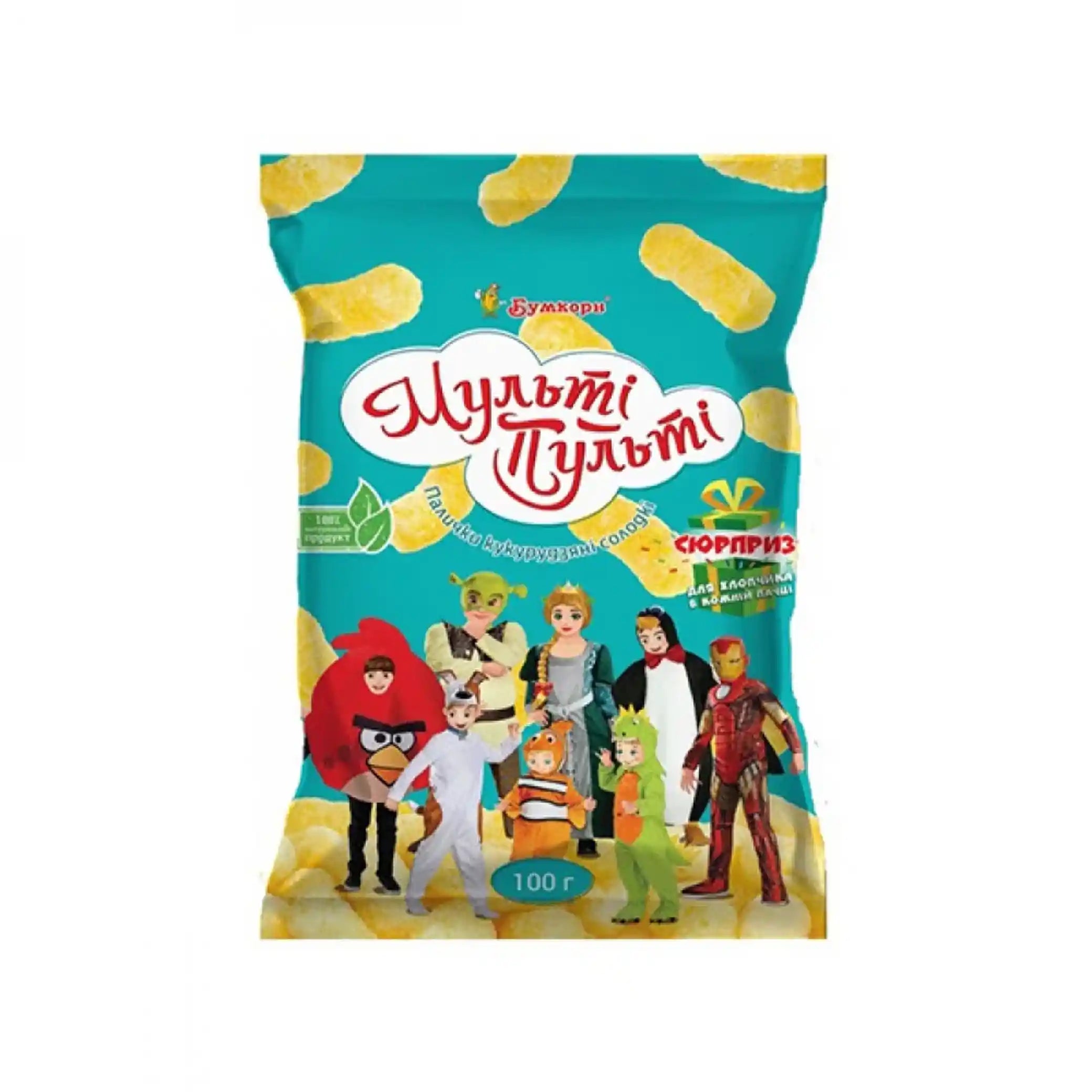 Boomcorn Kukuřičné křupky "Multi Pulti" pro chlapce, 100g/12kus