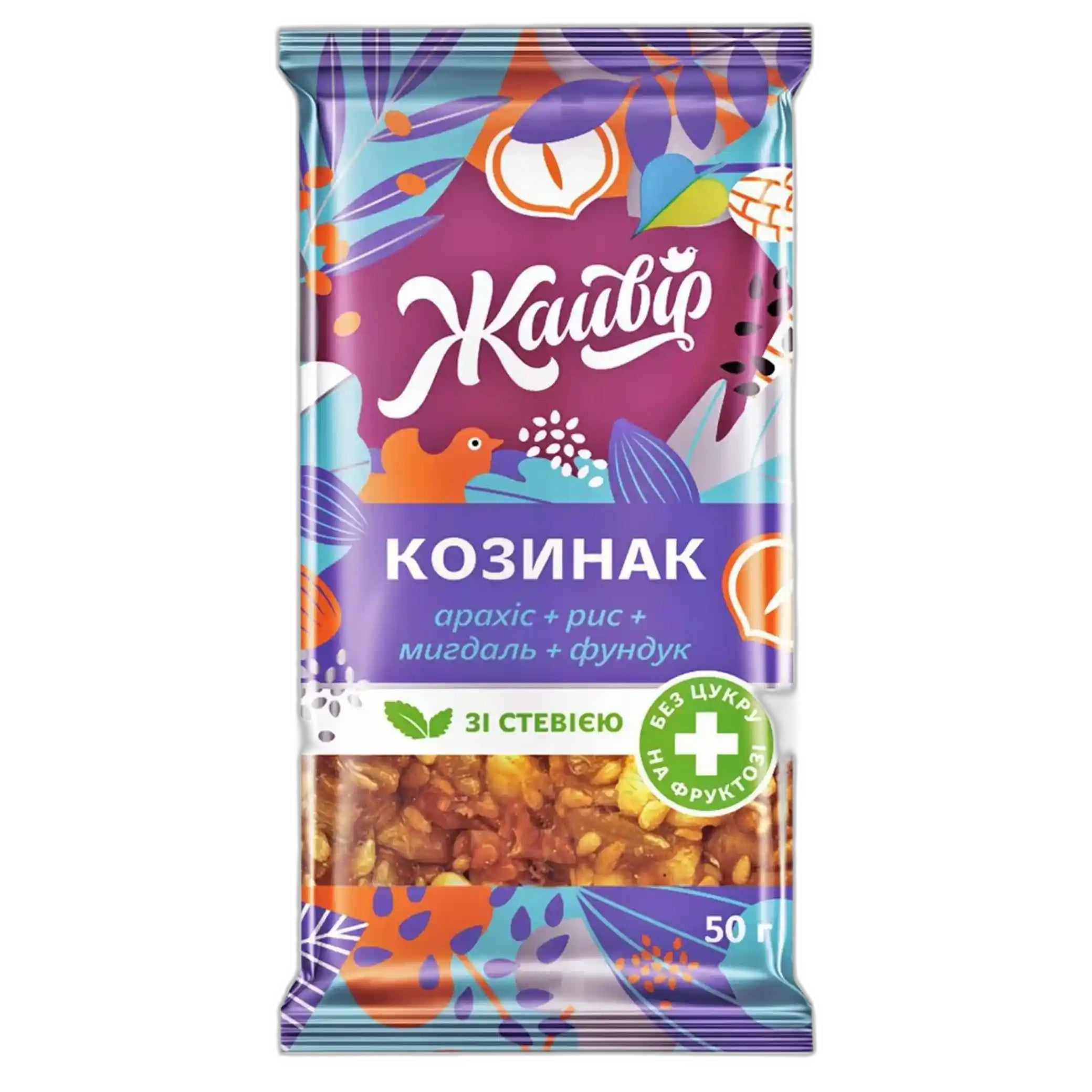 Jaivir Kozinak „Směs s mandlemi“ na fruktóze se stévií, 50 g/18ks
