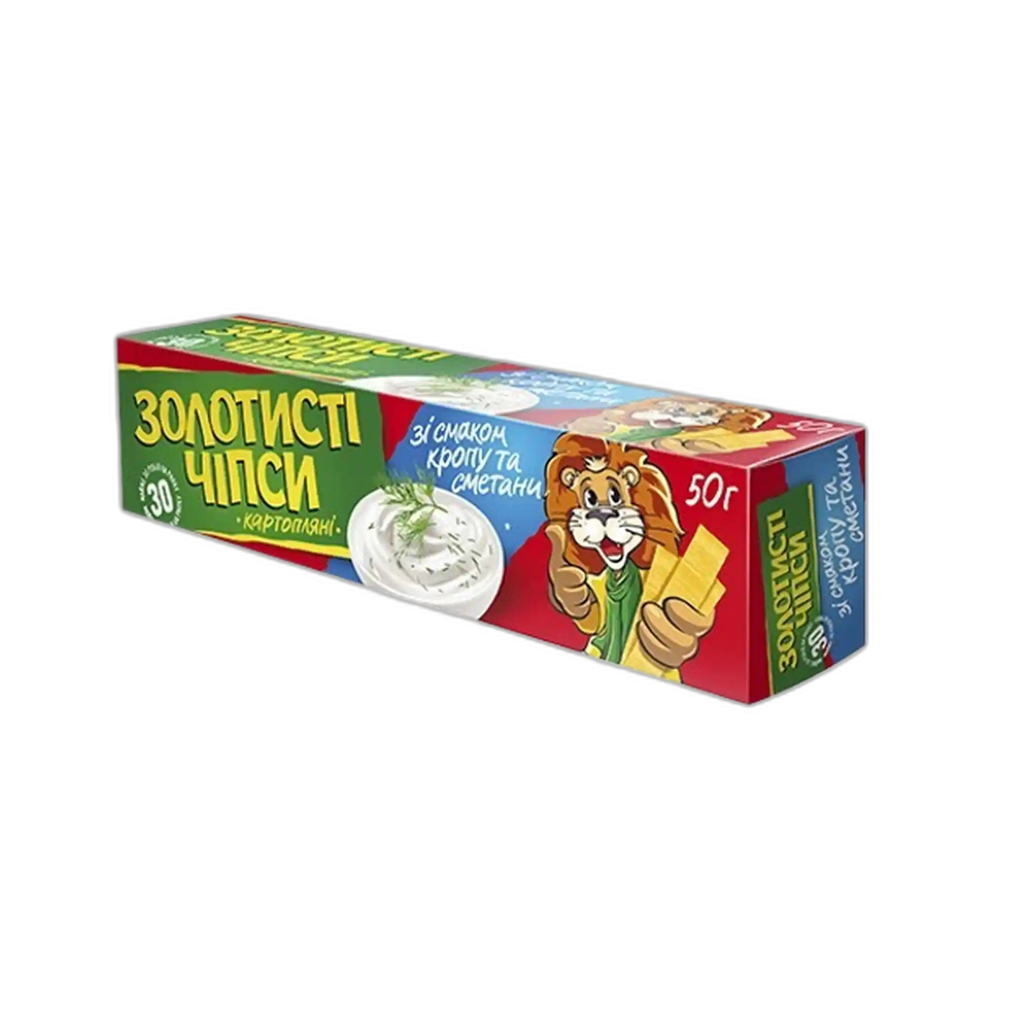 Jaivir Chipsy „Zlatavé“ s příchutí kopru a zakysané smetany, 50 g/33ks