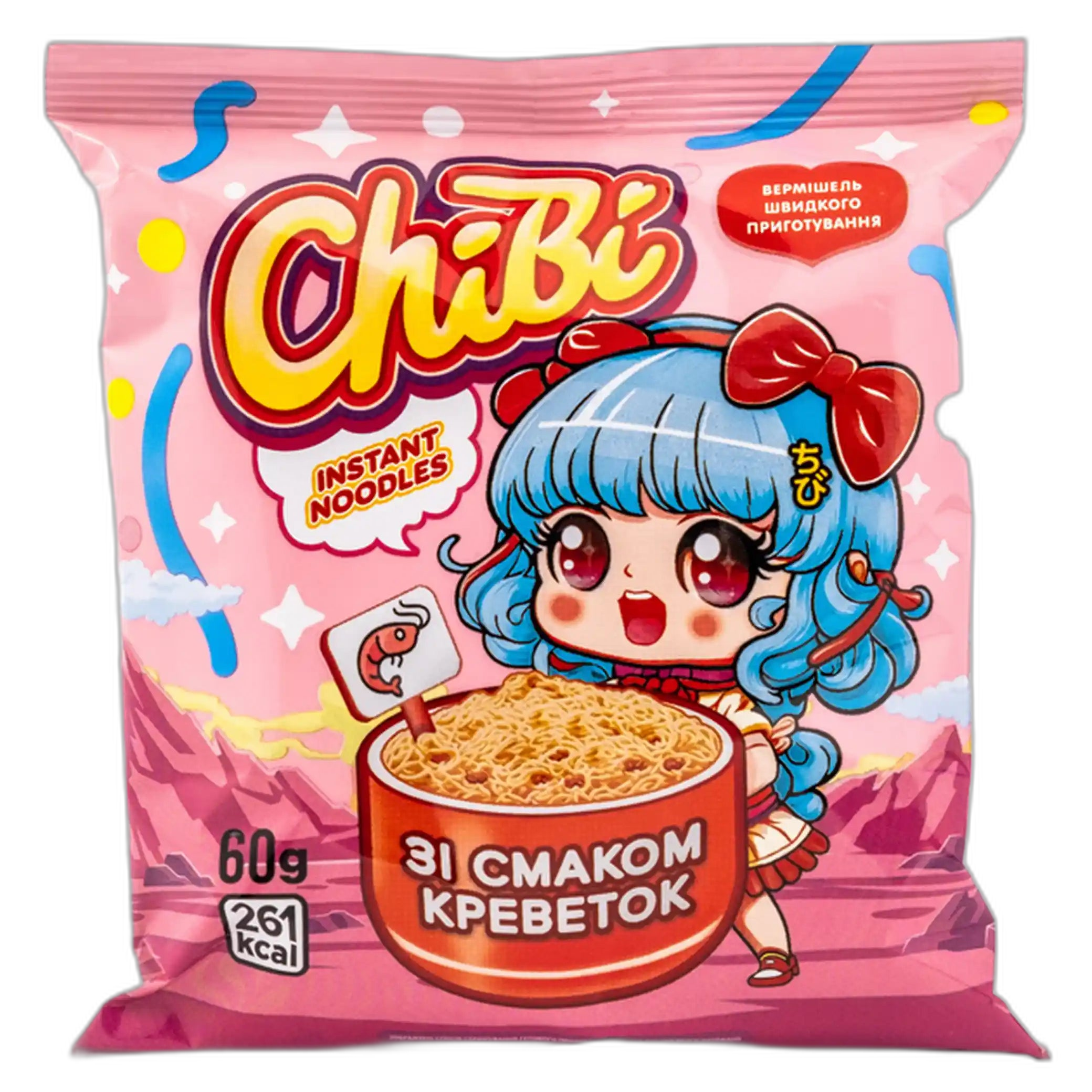 ChiBi Instantní nudle krevetové, 60g/60ks