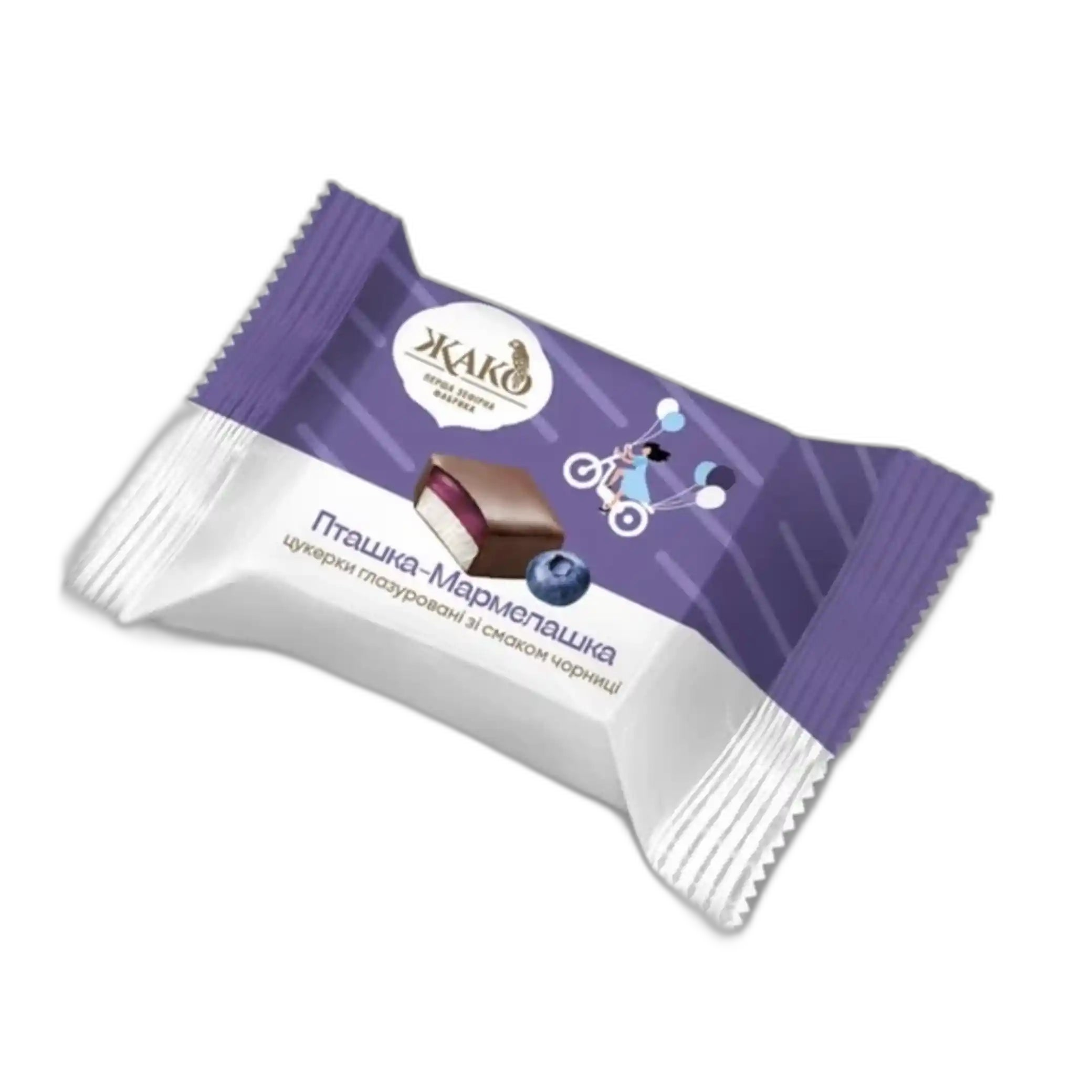 Žako Bonbóny "Ptashka-marmelashka" s borůvkovou náplňí, 500g/8 ks