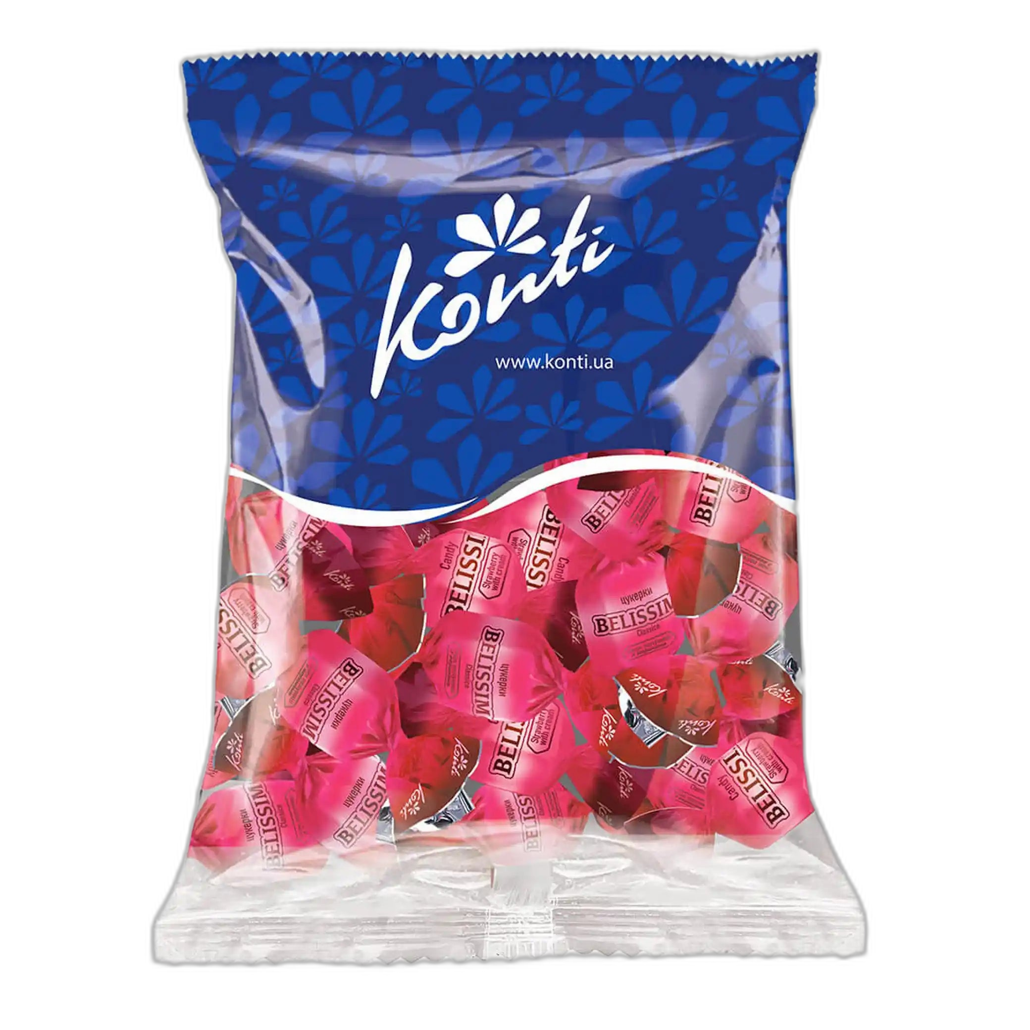 Konti "Belissimo" bonbony chuť jahod se smetanou, 1kg/7ks