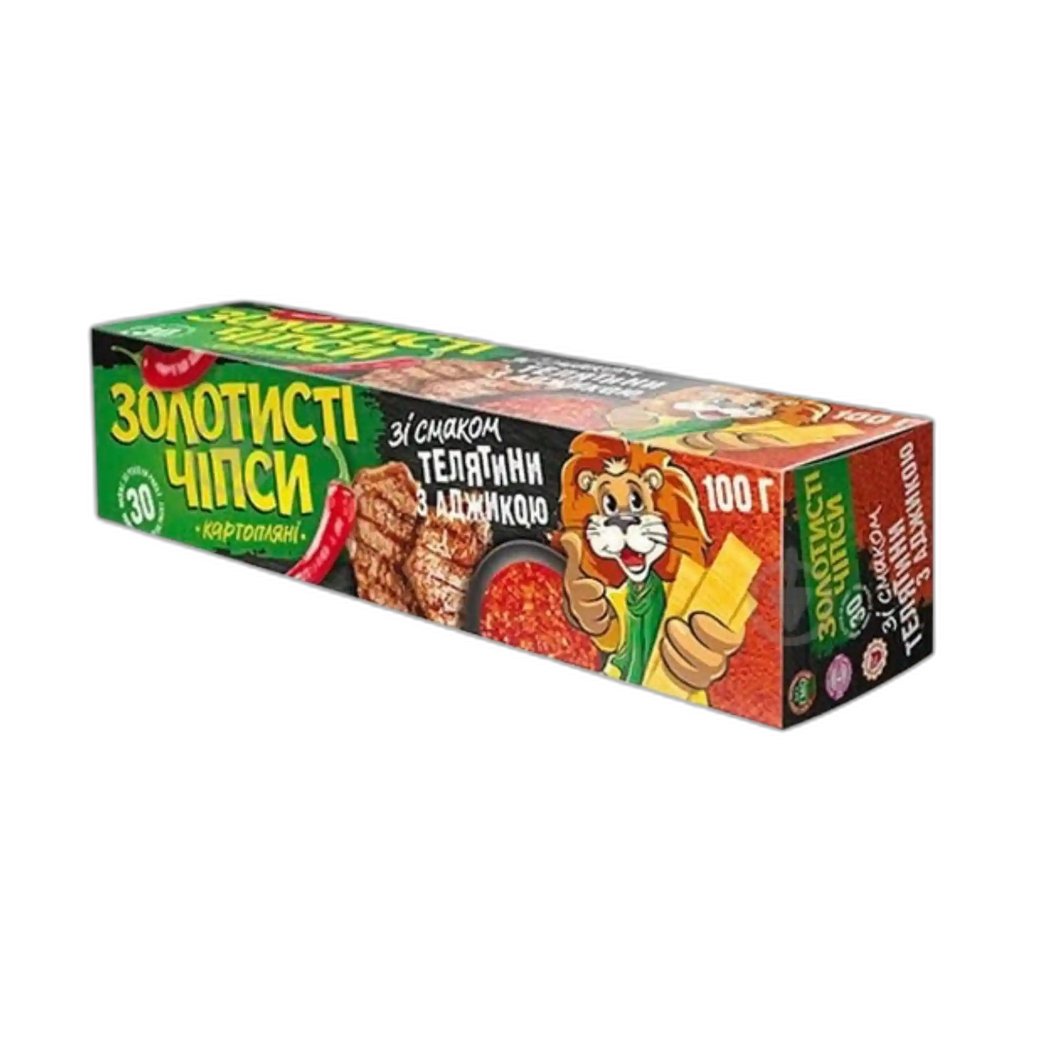 Jaivir Chipsy „Zlatavé“ s příchutí telecího masa s adžikou (pálivé), 100 g/24ks