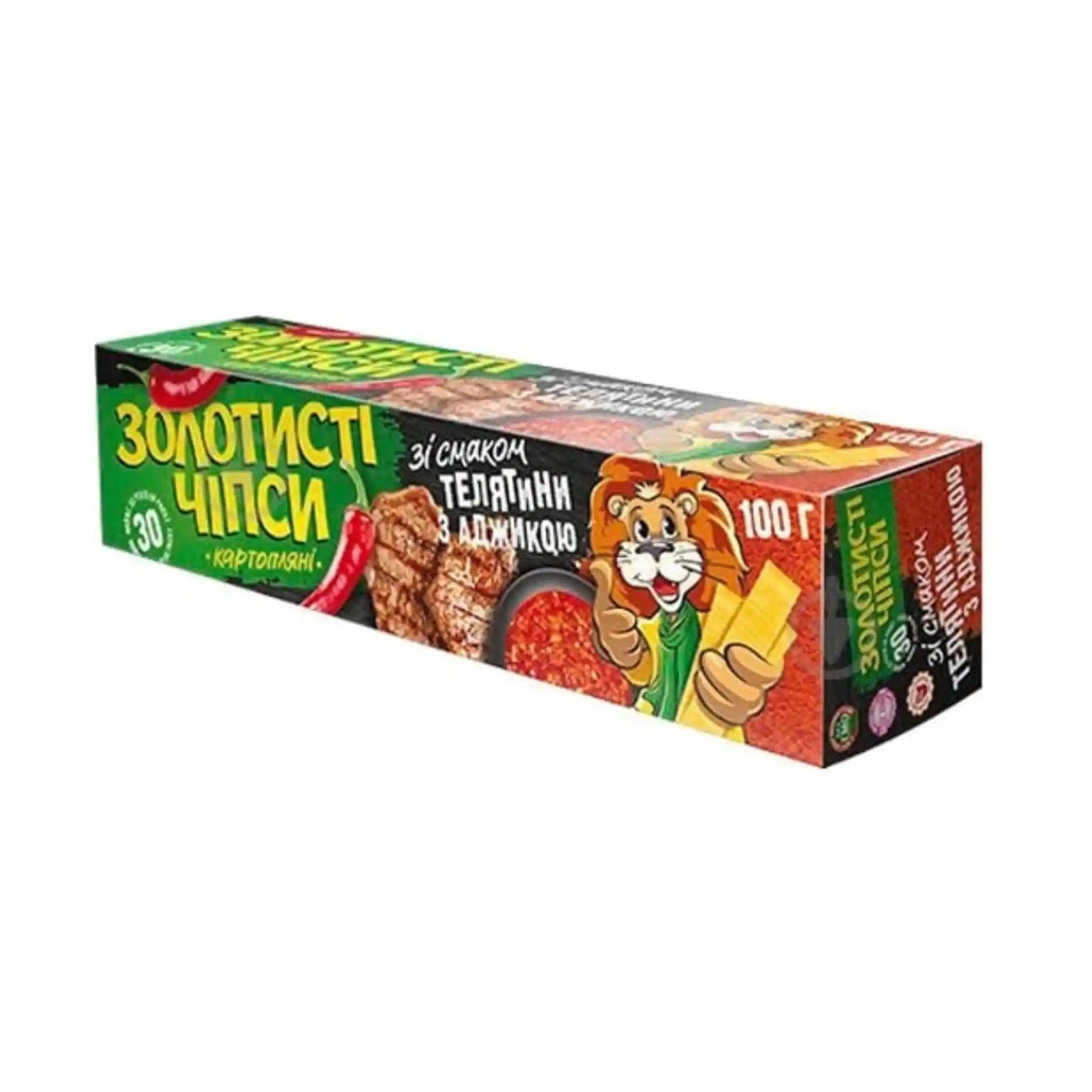 Jaivir Chipsy „Zlatavé“ s příchutí telecího masa s adžikou (pálivé), 100 g/24ks