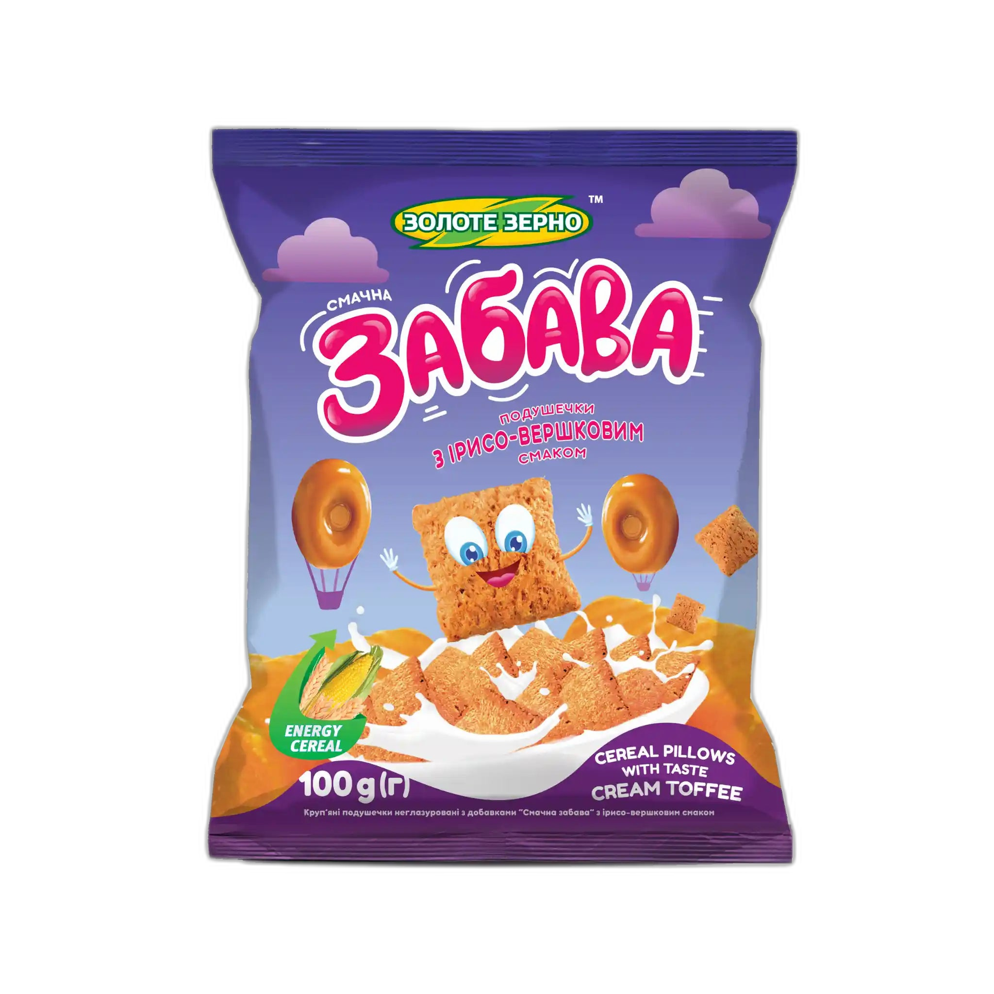 ZZ Cereální polštářky „Smačna zabava“ s karamelovo-smetanovou náplní, 100г/30шт