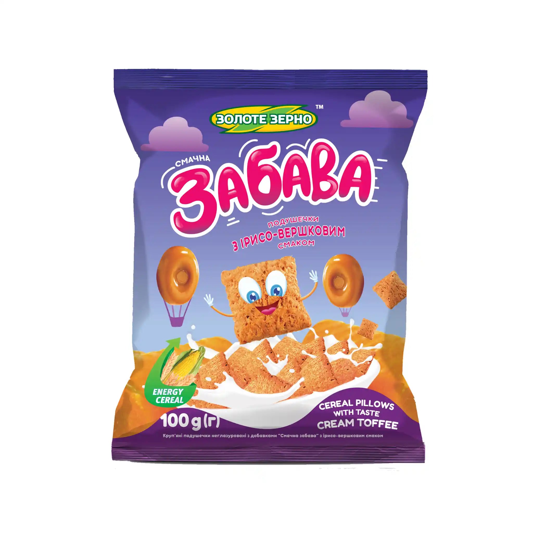 ZZ Cereální polštářky „Smačna zabava“ s karamelovo-smetanovou náplní, 100г/30шт