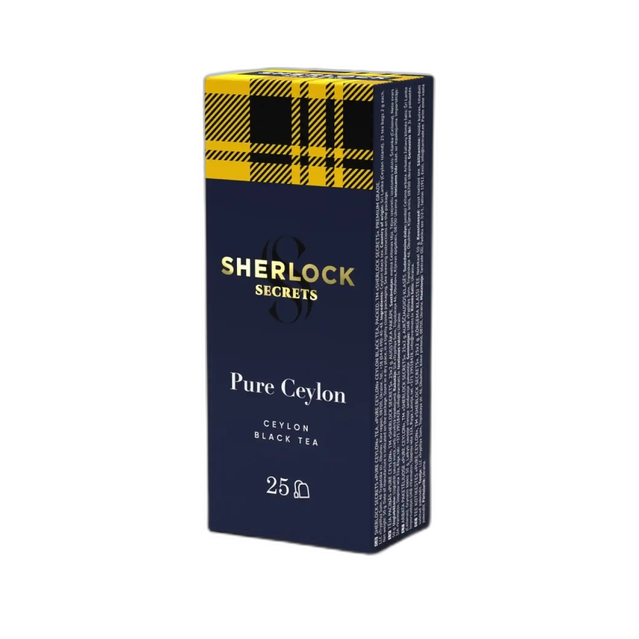 Sherlock Secrets Černý čaj cejlonský „Pure Ceylon“ v sáčcích, 25 × 2 g/18 ks