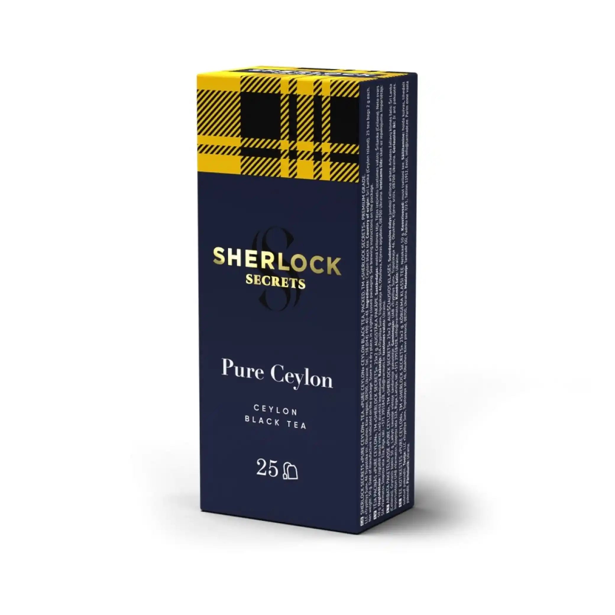 Sherlock Secrets Černý čaj cejlonský „Pure Ceylon“ v sáčcích, 25 × 2 g/18 ks