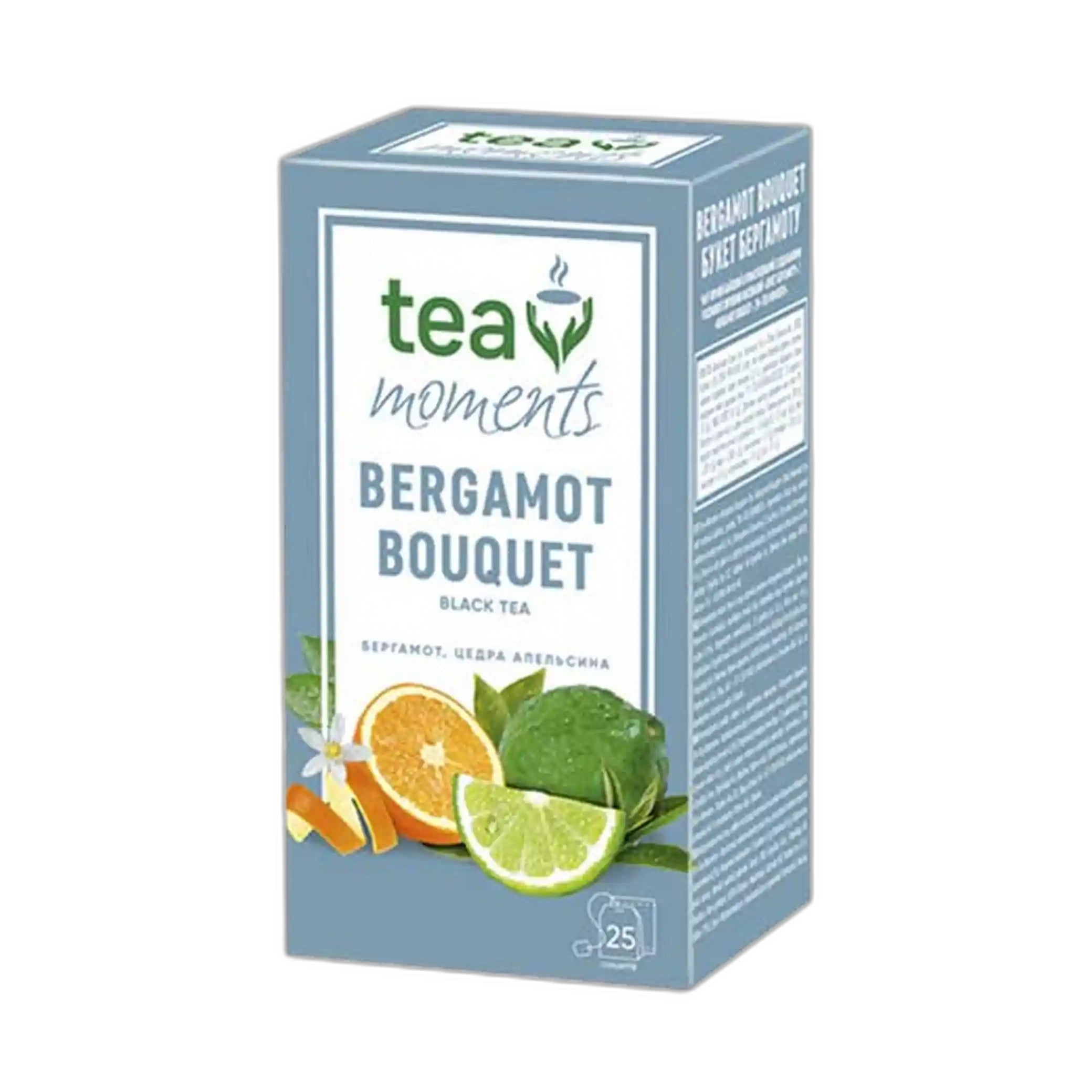 Tea Moments „Bergamot Bouquet“ čaj černý s bergamotem, 25 sáčky × 1,8 g/ 12 ks