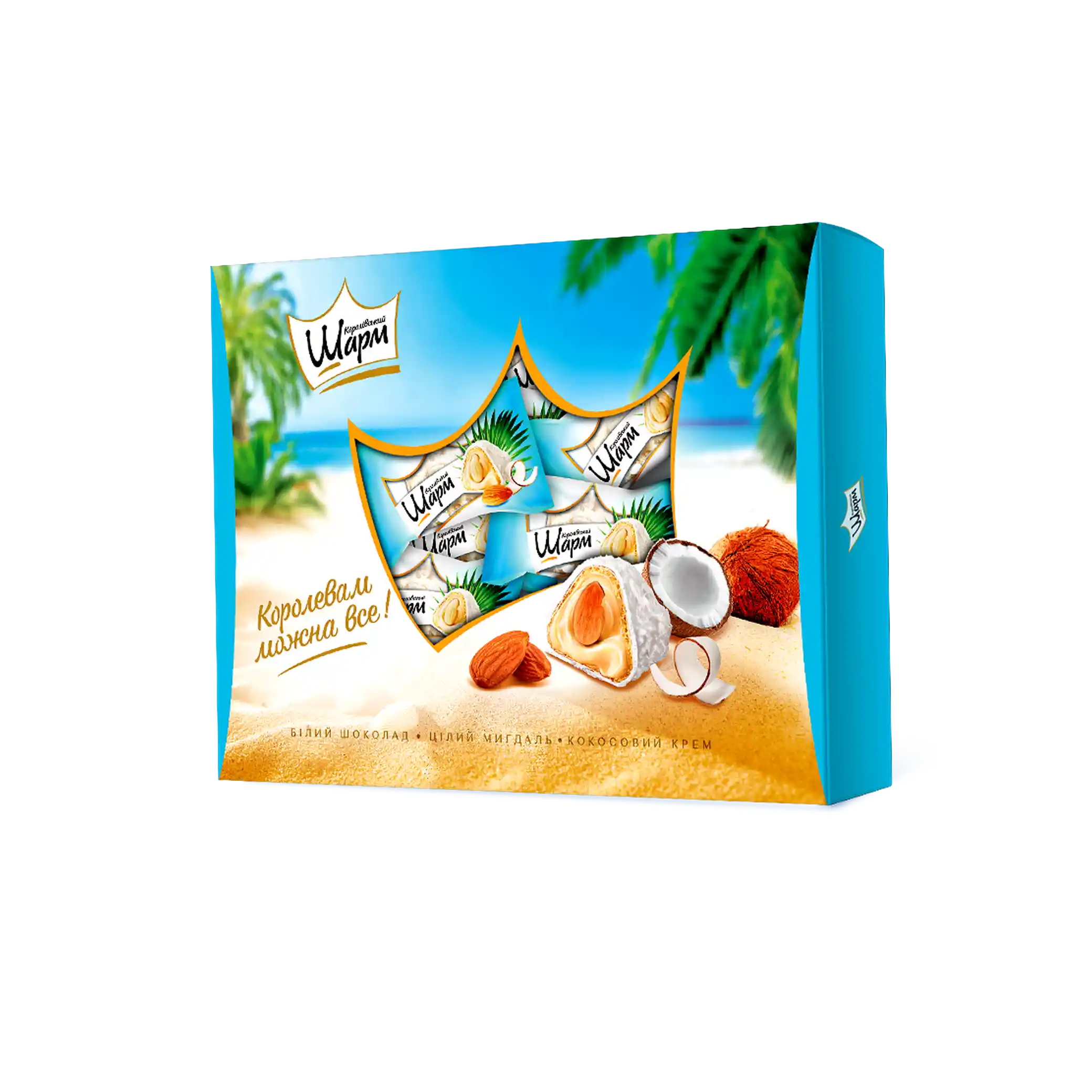 ABK Bonbóny „Royal Charm“ s celou mandlí a kokosovým krémem, 185 g/12ks