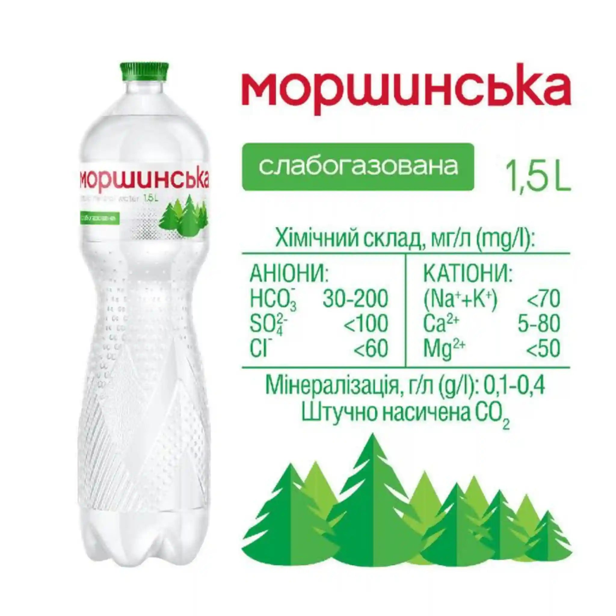 Morshynskaya Přírodní minerální voda jemně perlivá, 1,5l/6ks