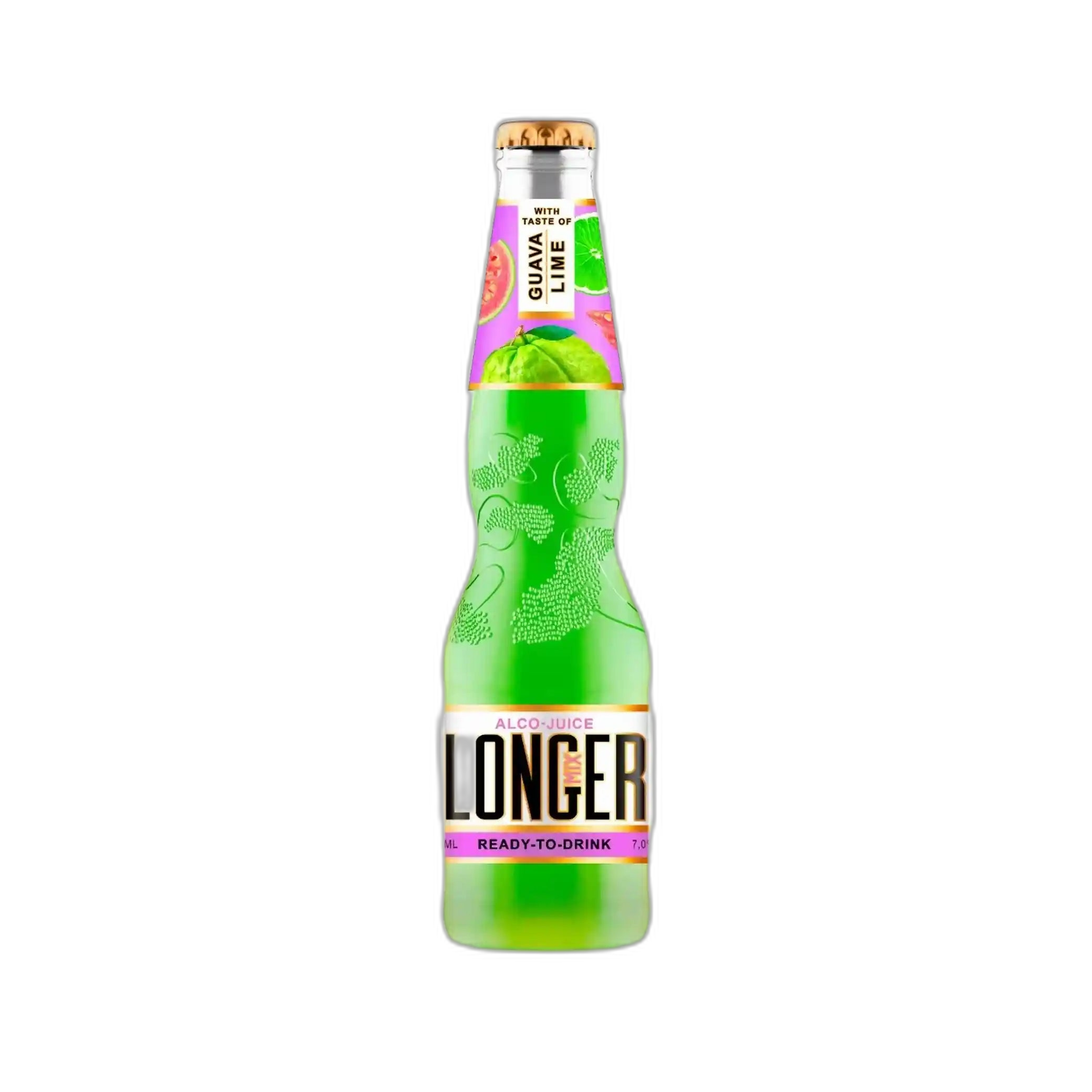 LONGMIXER s příchutí Guava–Limetka alk. 7%,  sklo, 0,33 L/24ks