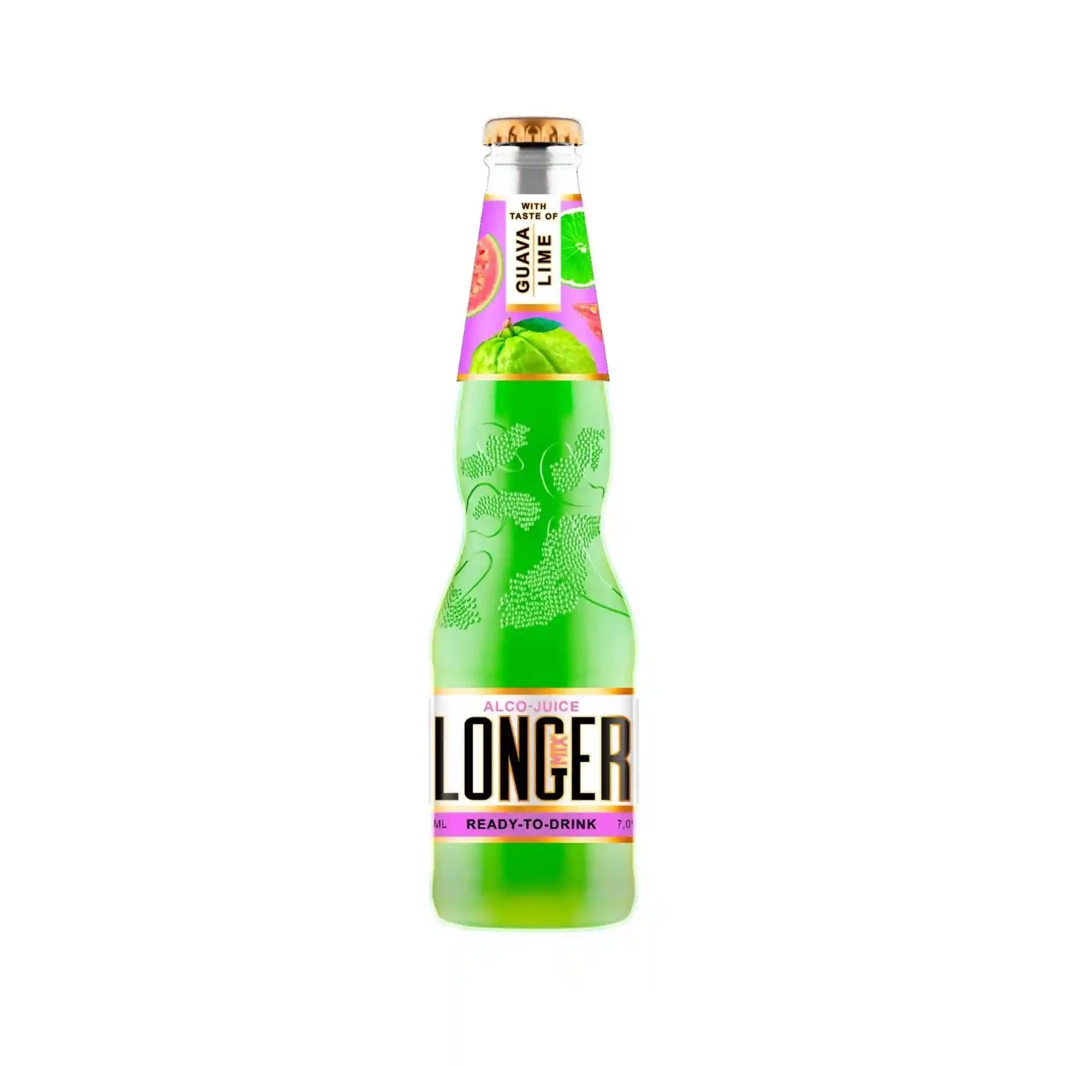 LONGMIXER s příchutí Guava–Limetka alk. 7%,  sklo, 0,33 L/24ks