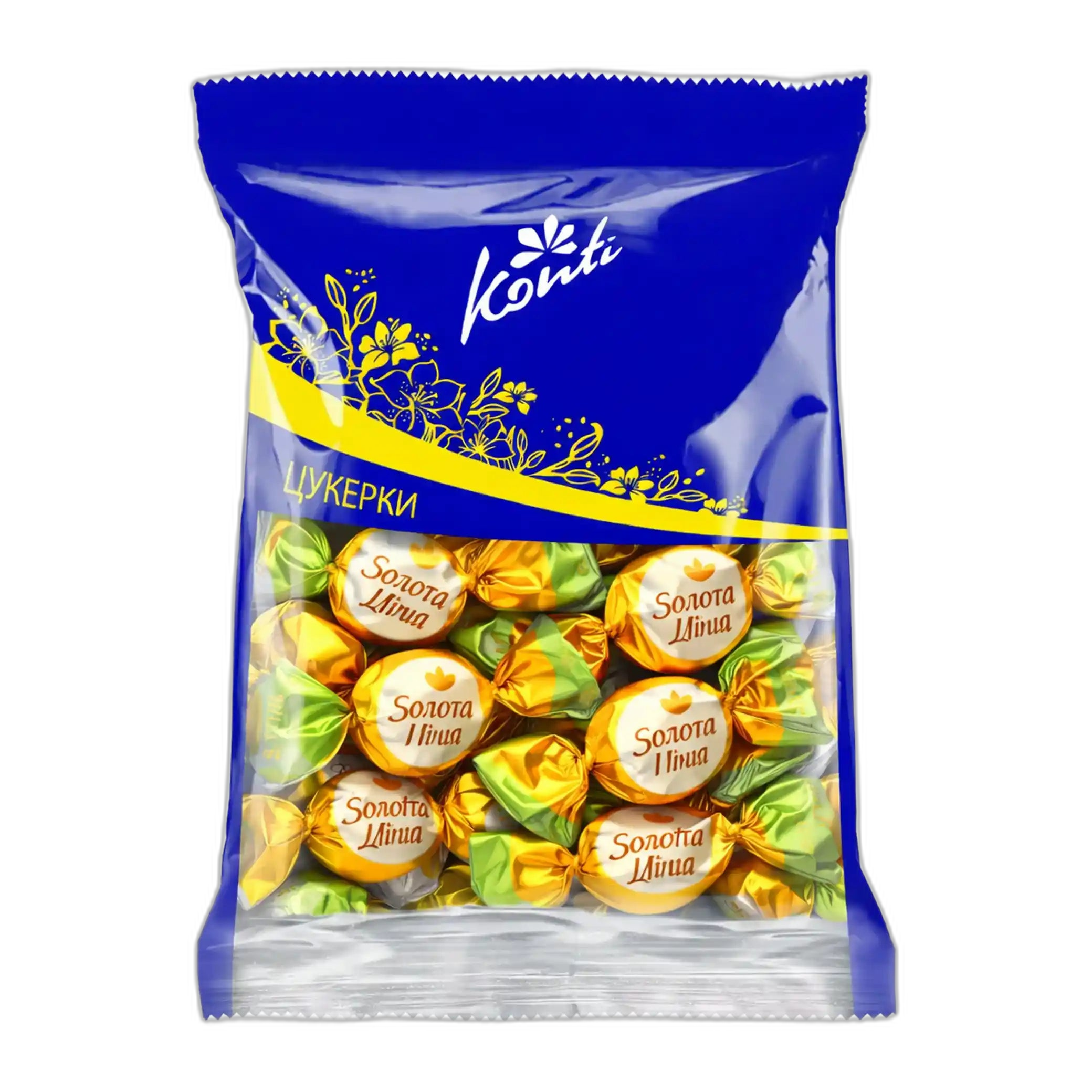 Konti "Golden Lily" karamelové bonbóny s pistáciovou příchutí, 1kg/7ks