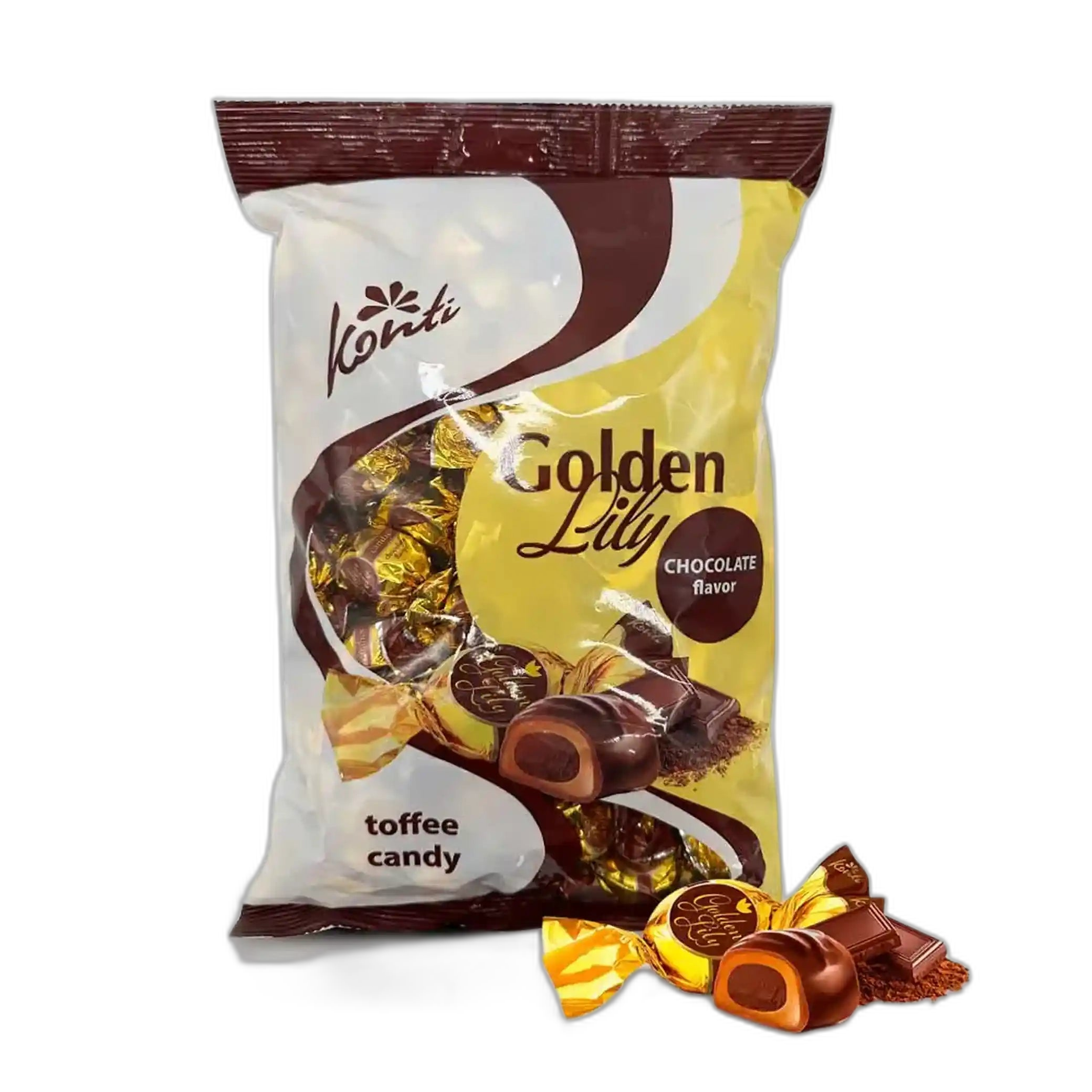 Konti "Golden Lily" karamelové bonbóny s čokoládovou příchutí, 1kg/7ks