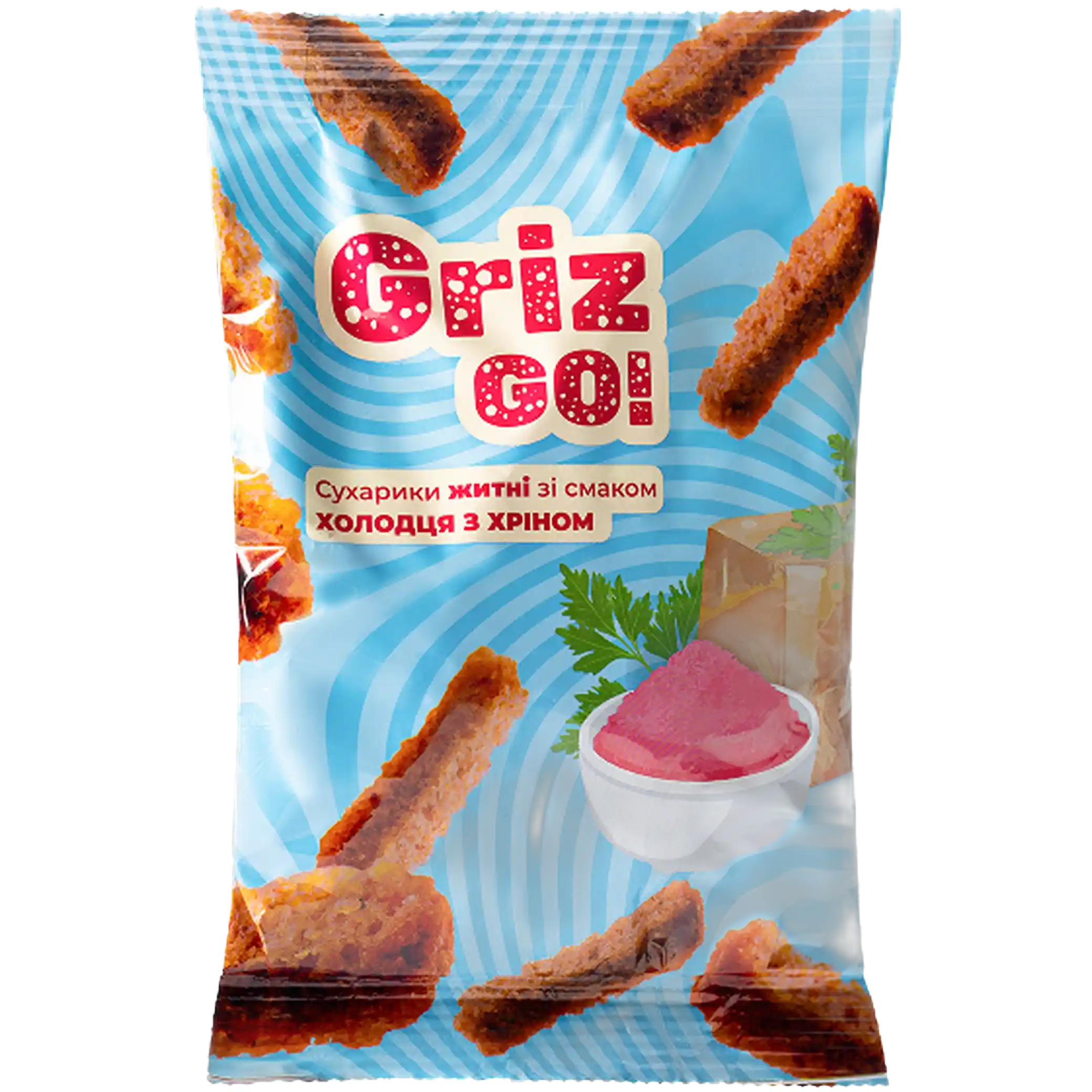 "GrizGo" Suchariky s příchutí studence s křenem, 100 g × 40 ks