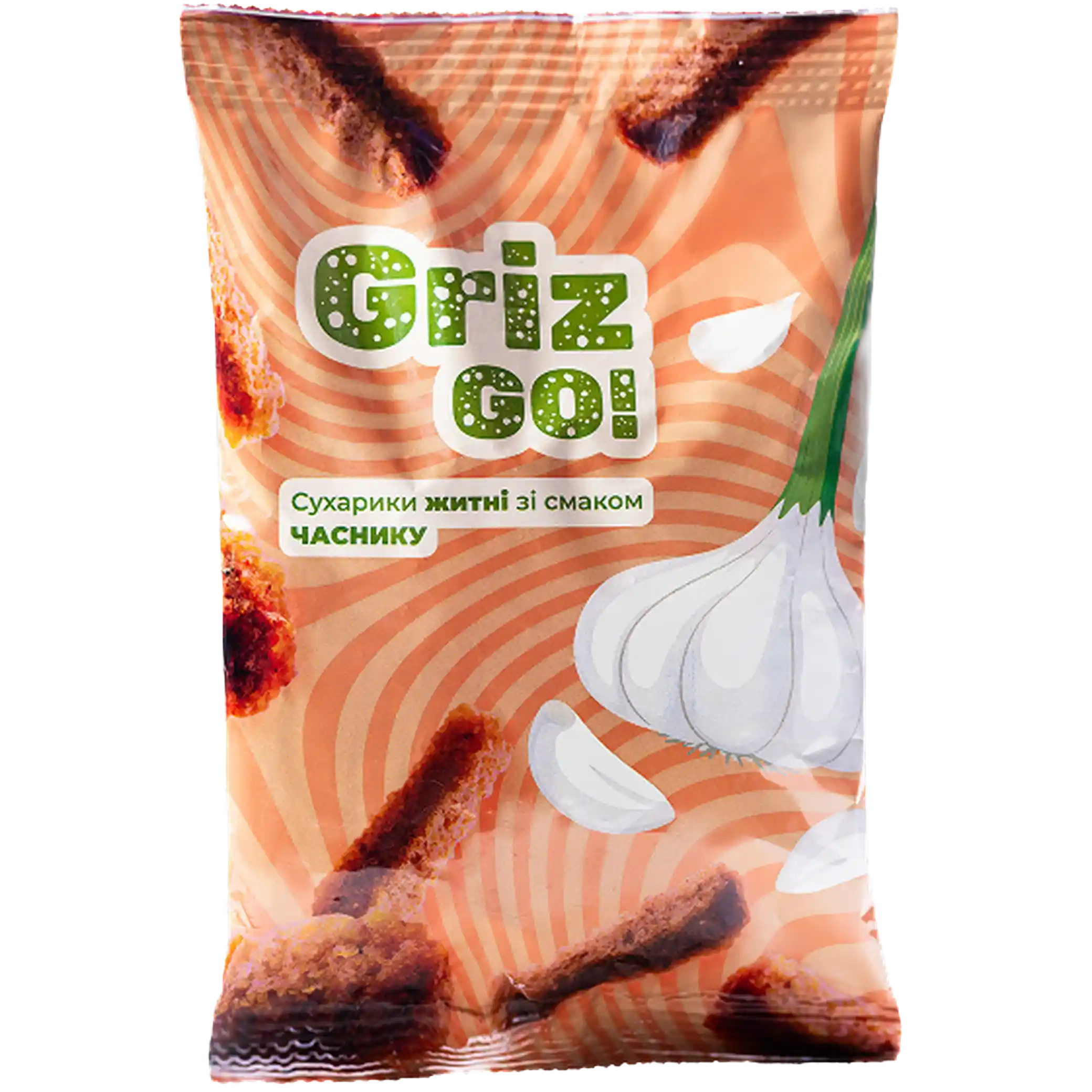"GrizGo" Suchariky s příchutí česneku, 100 g × 40 ks