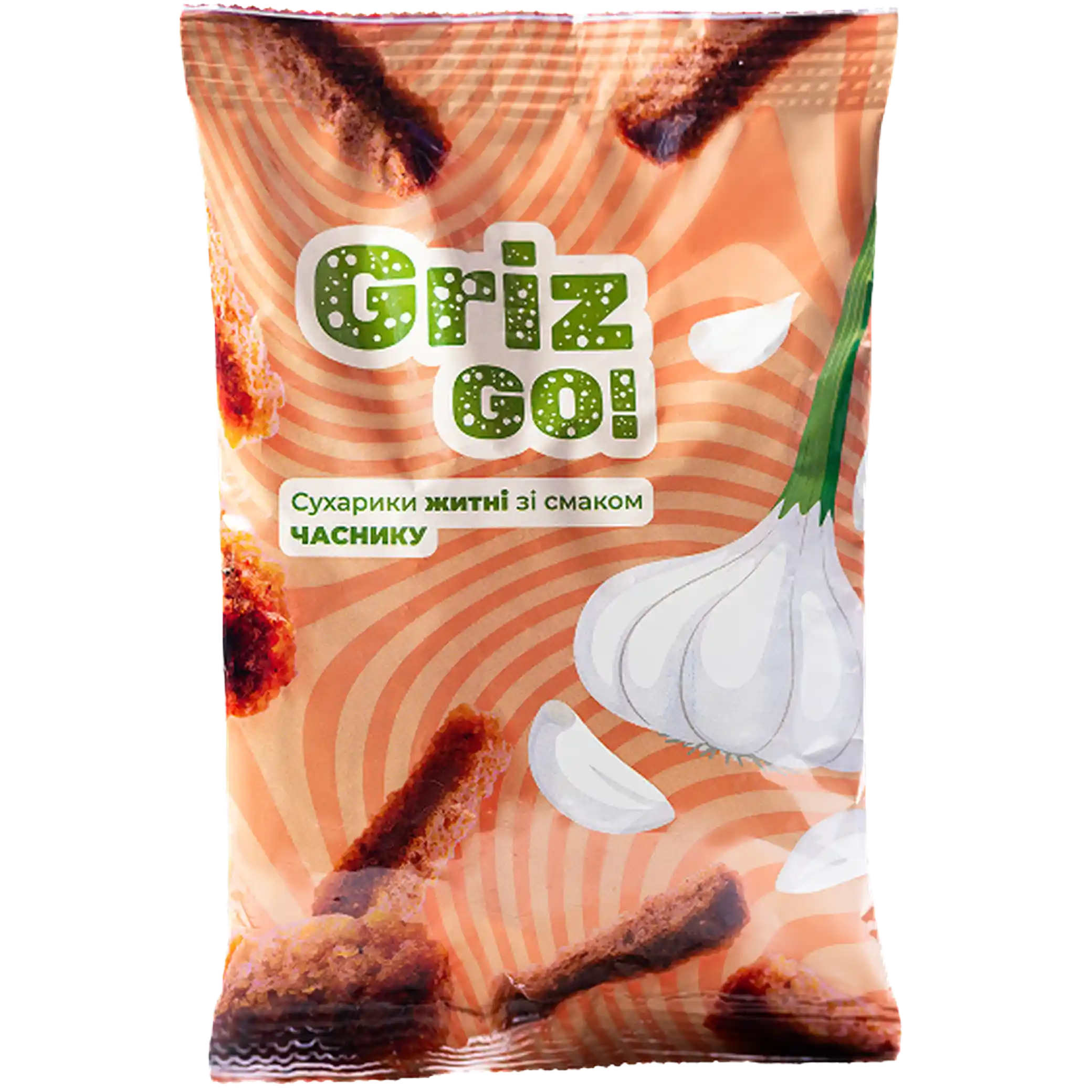 "GrizGo" Suchariky s příchutí česneku, 100 g × 40 ks