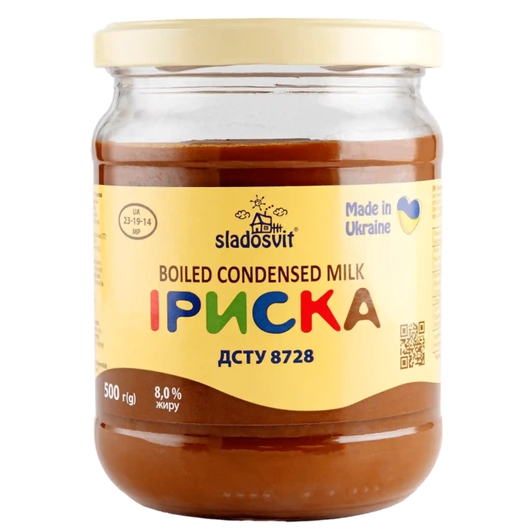 Sladosvit IRISKA vyrobek s Kondenz plnotuč. mléka vařené, 8,5%, tuk(sklo) 500g/12ks