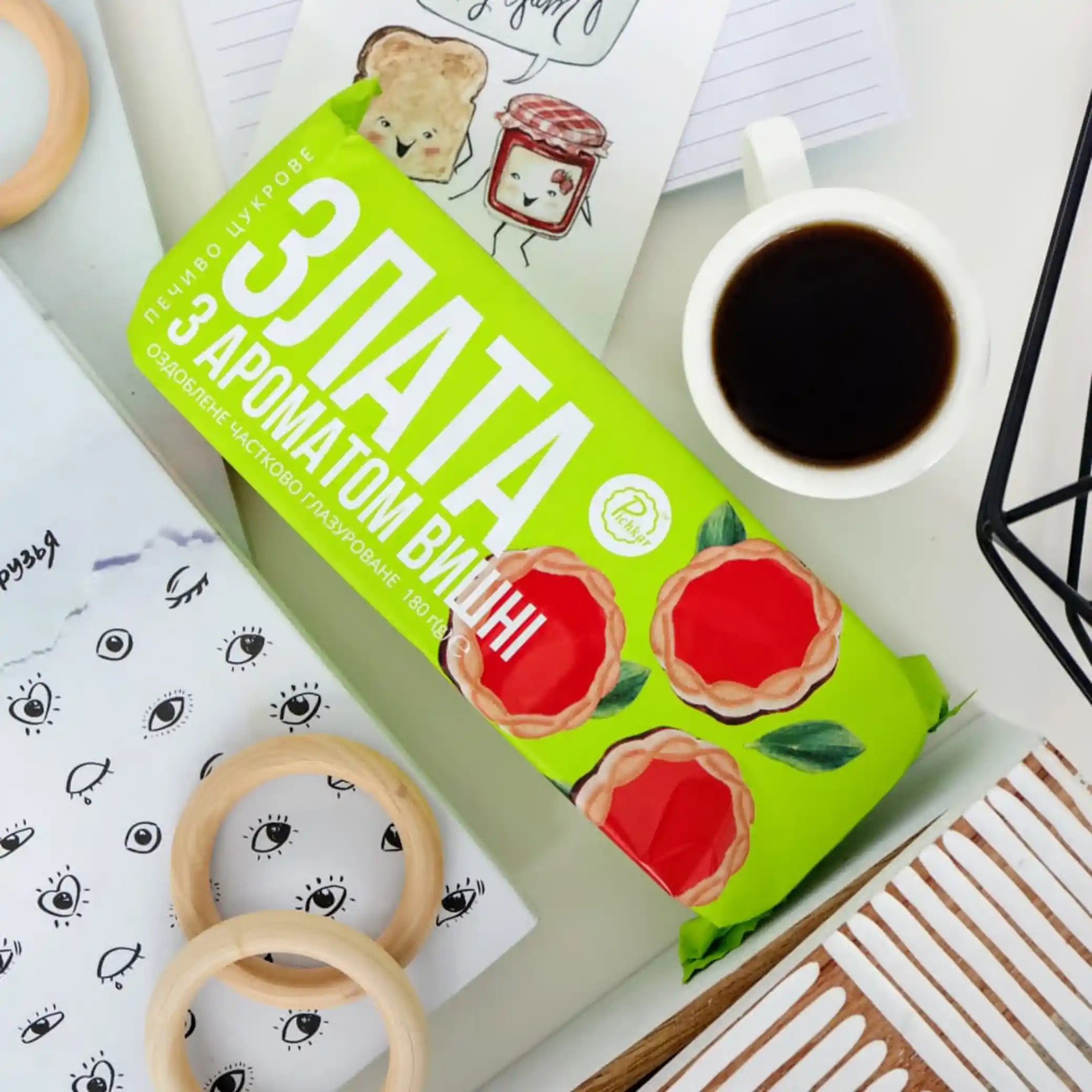 Cukrové sušenky „Zlata“ s višňovou příchutí, 180 g / 30 ks