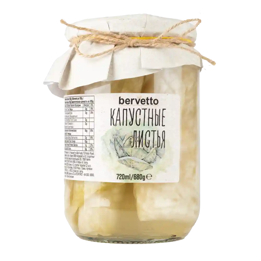 Bervetto Zelné listy, 680g/6 ks