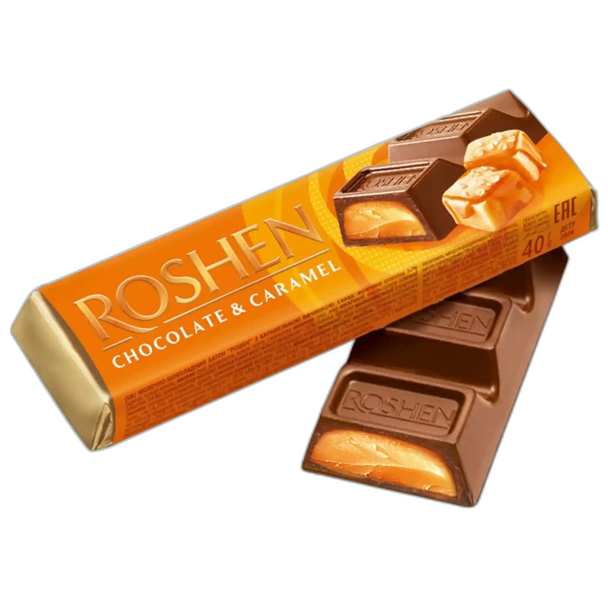 Roshen Čokoládová tyčinka s karamelovou náplní, 40g / 30ks