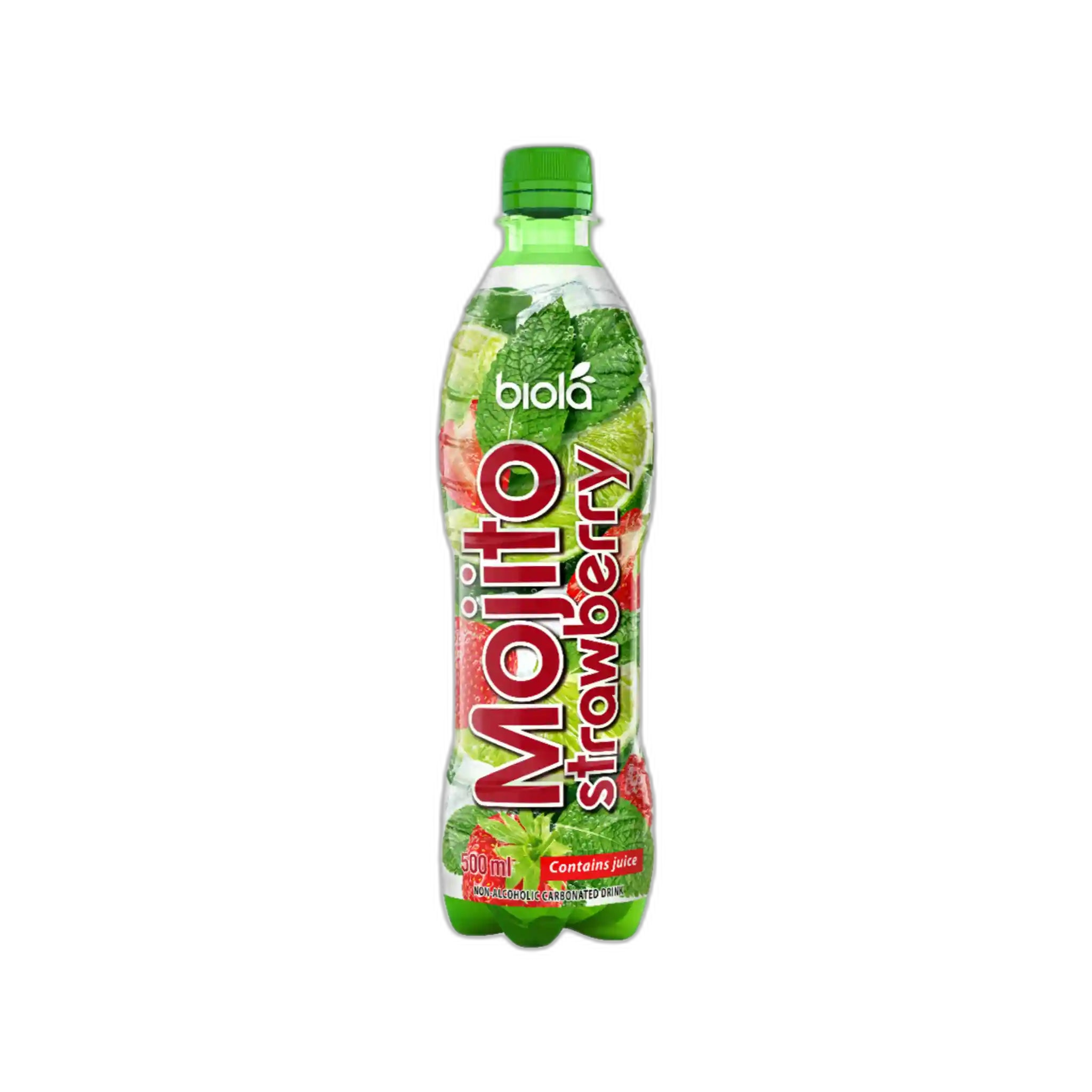 Biola Nápoj nealkoholický "Kokteyl Mojito Jahoda", 0,5l/12ks
