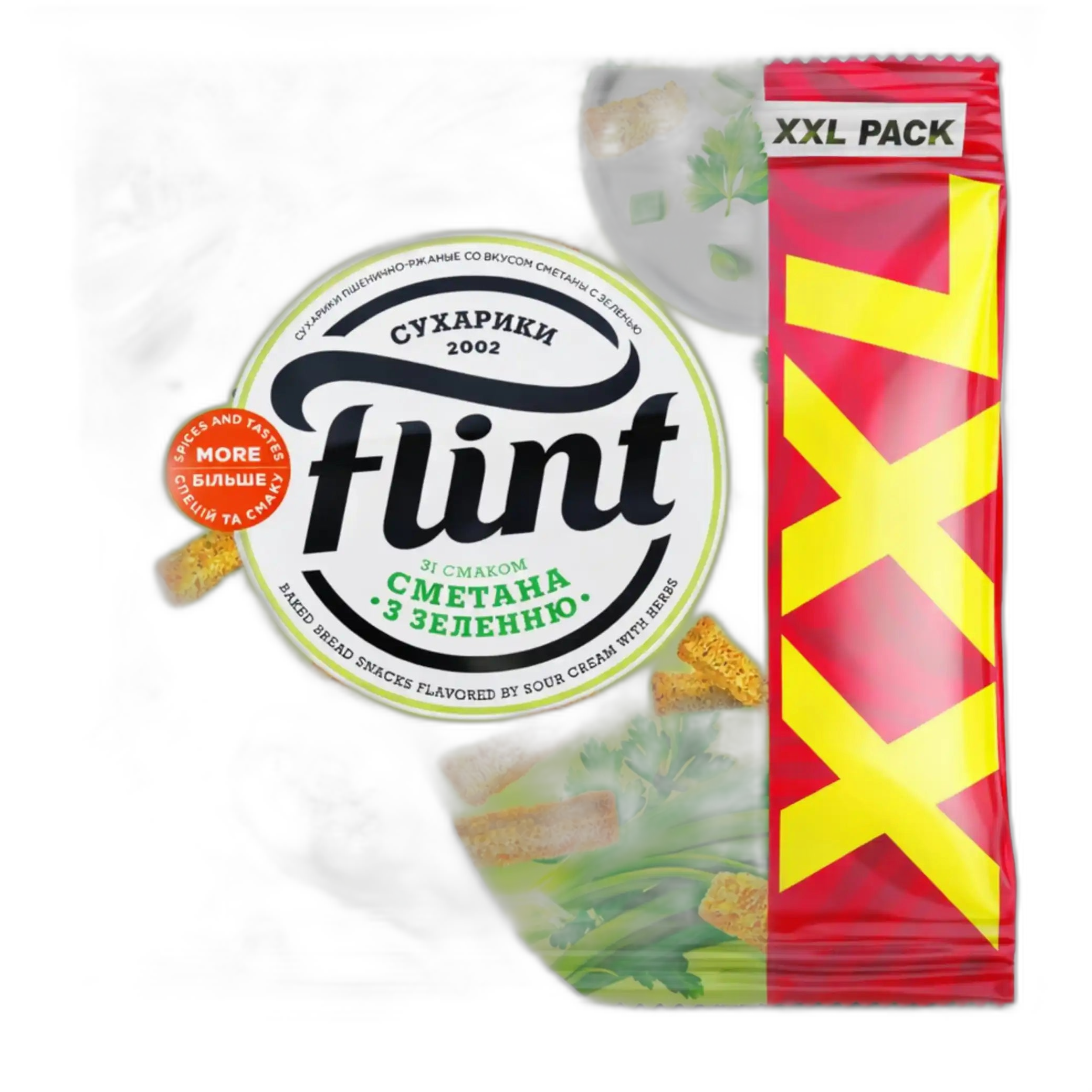 Flint Suchariky s příchutí zakysané smetany a bylinek, 150g /32 ks